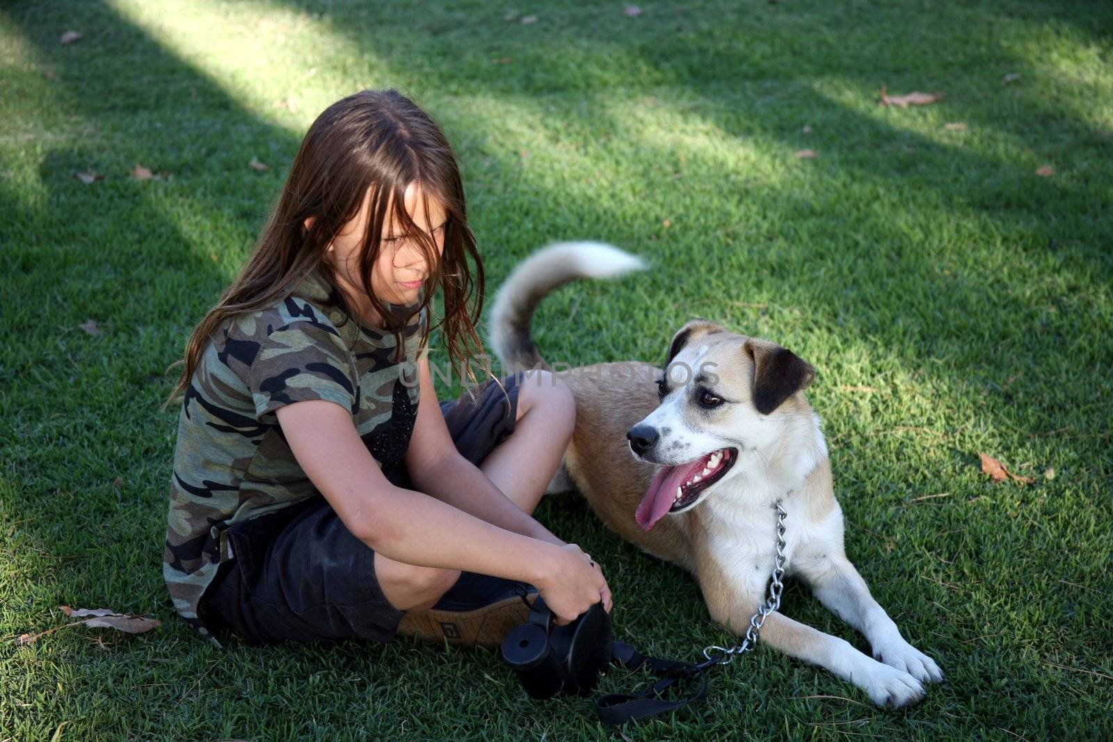 Girl with an abundance of attitude and her dog