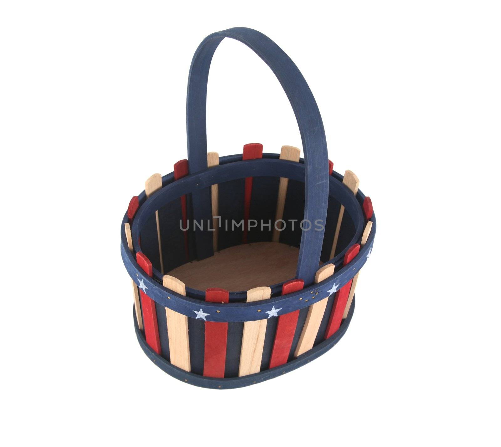 Fourth of July or New Year's Eve patriotic basket