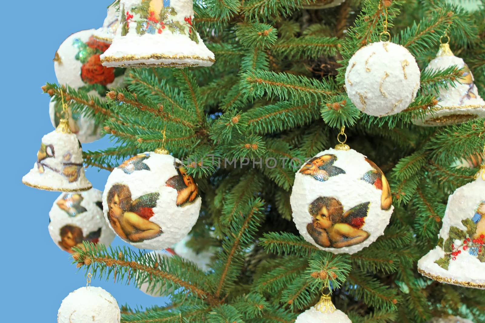 Beautiful christmas balls on tree