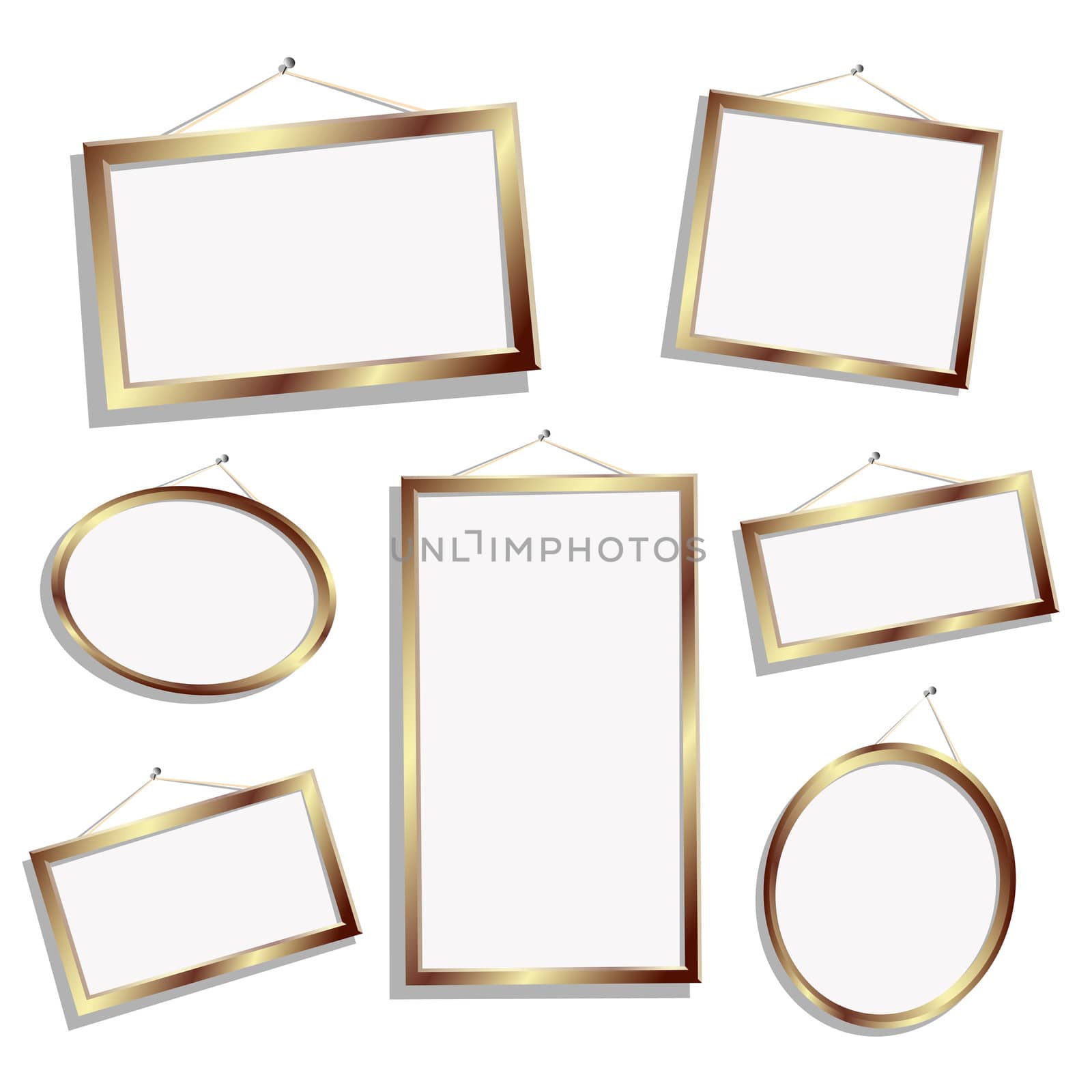 Golden empty frames