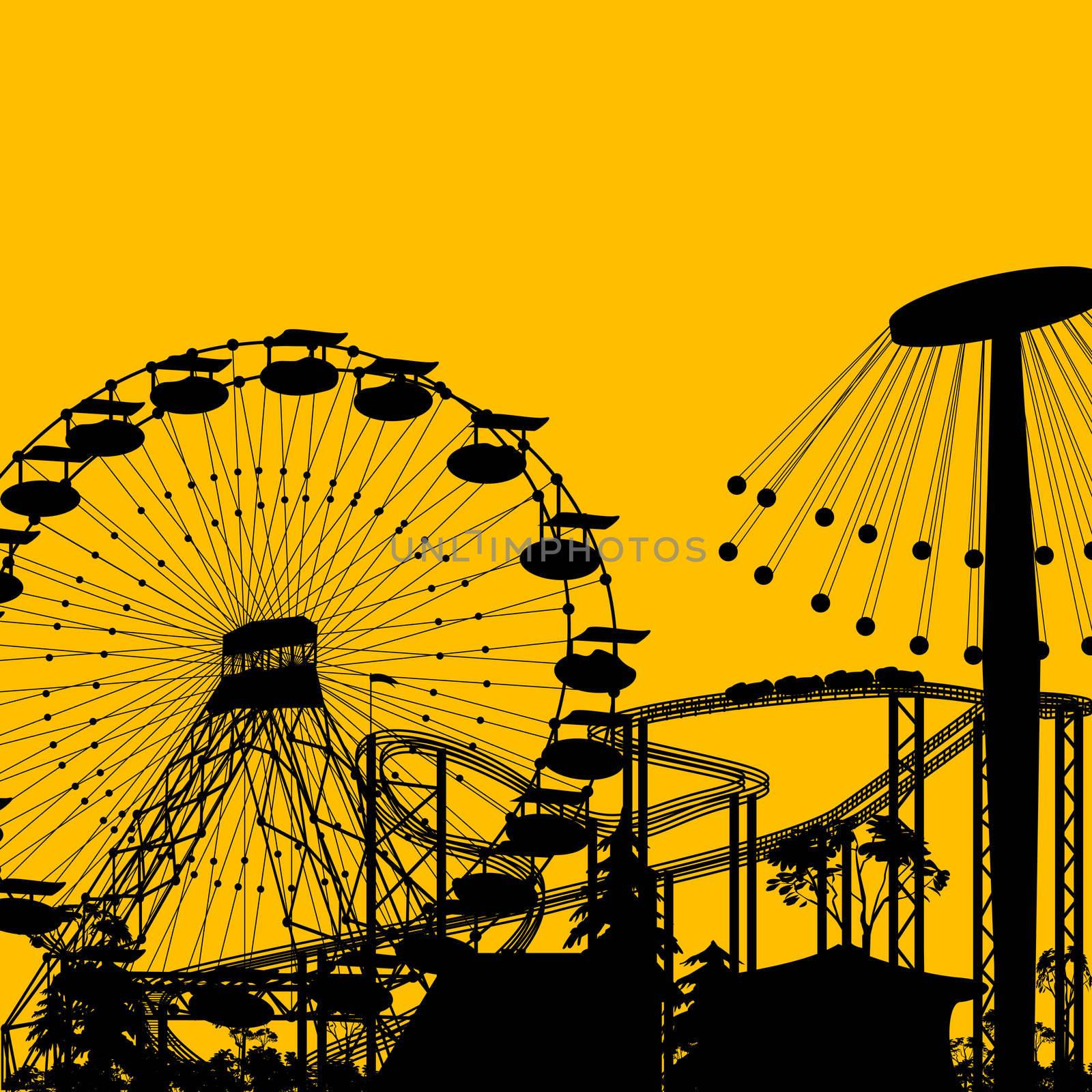 Amusement park background with room for text