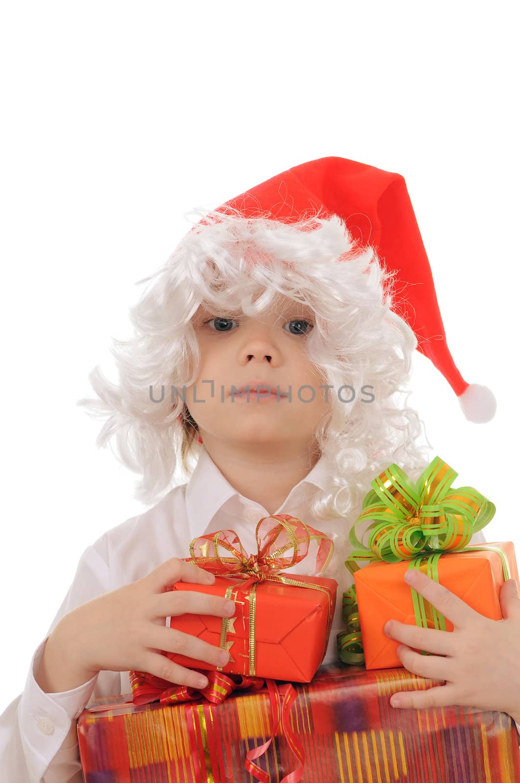 child in a hat santa claus by uriy2007