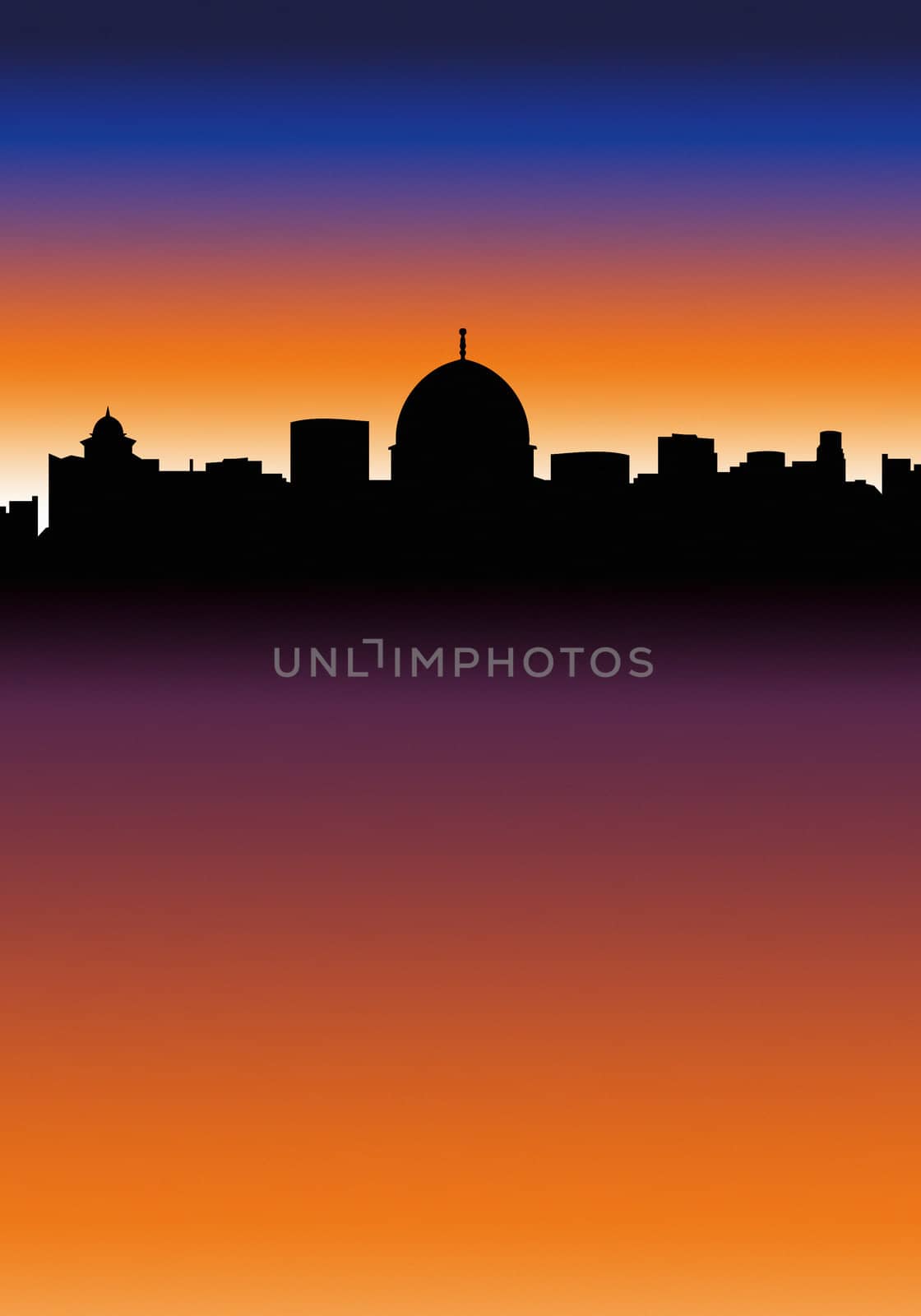 Italian City Skyline at Night (like Rome)