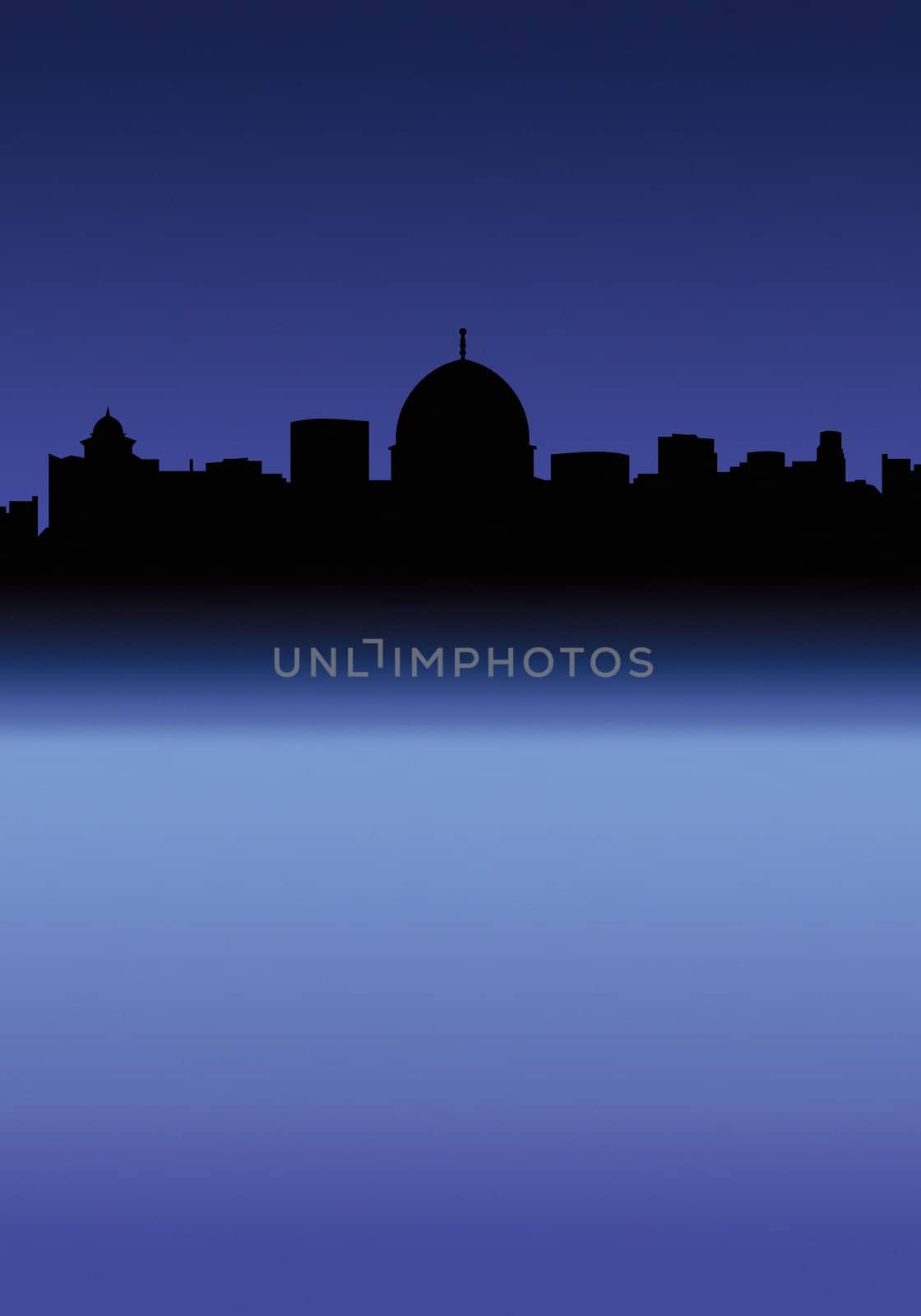 Italian City Skyline at Night (like Rome)