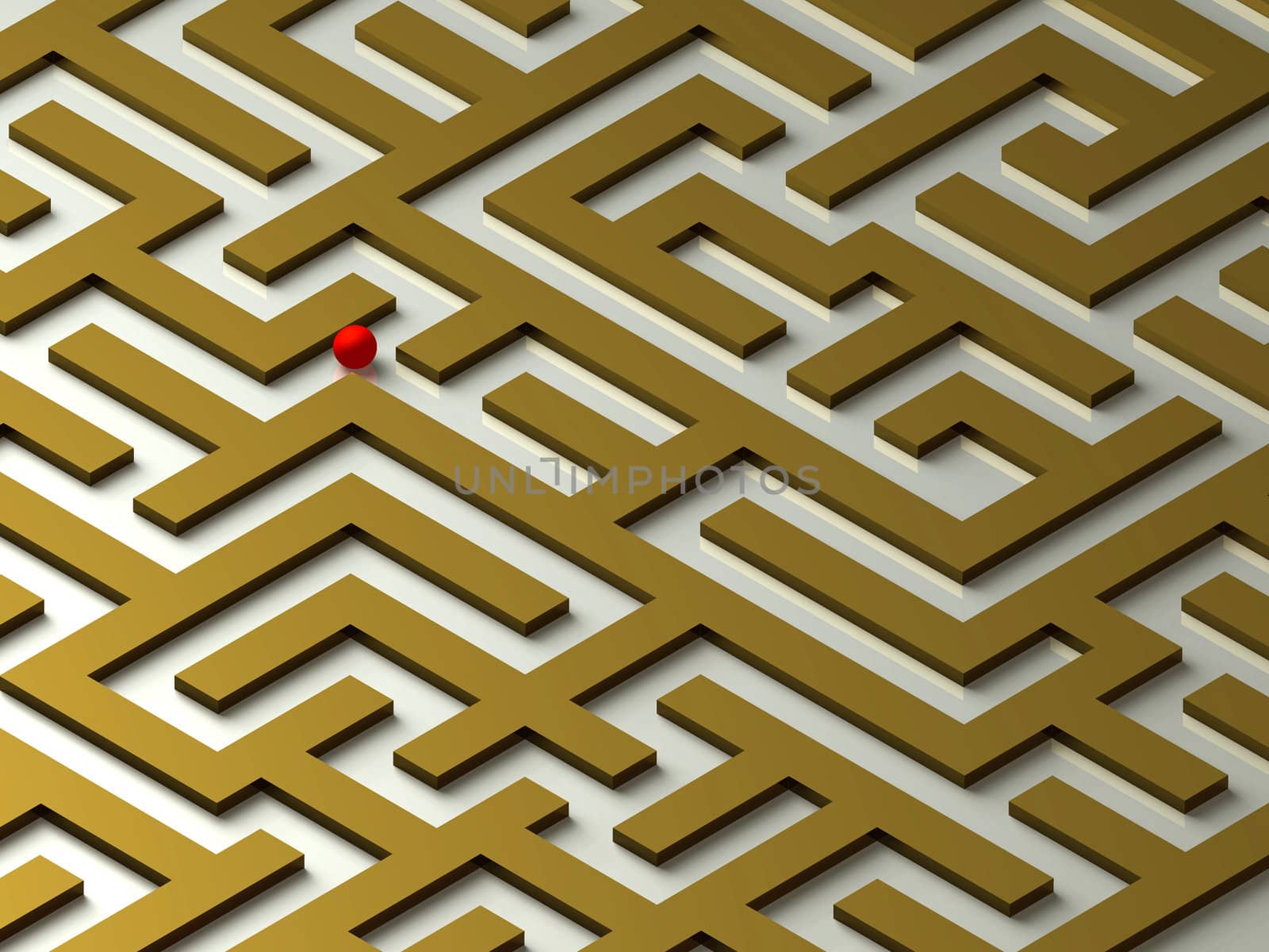 Lost in the Labyrinth. Maze. 3D image.