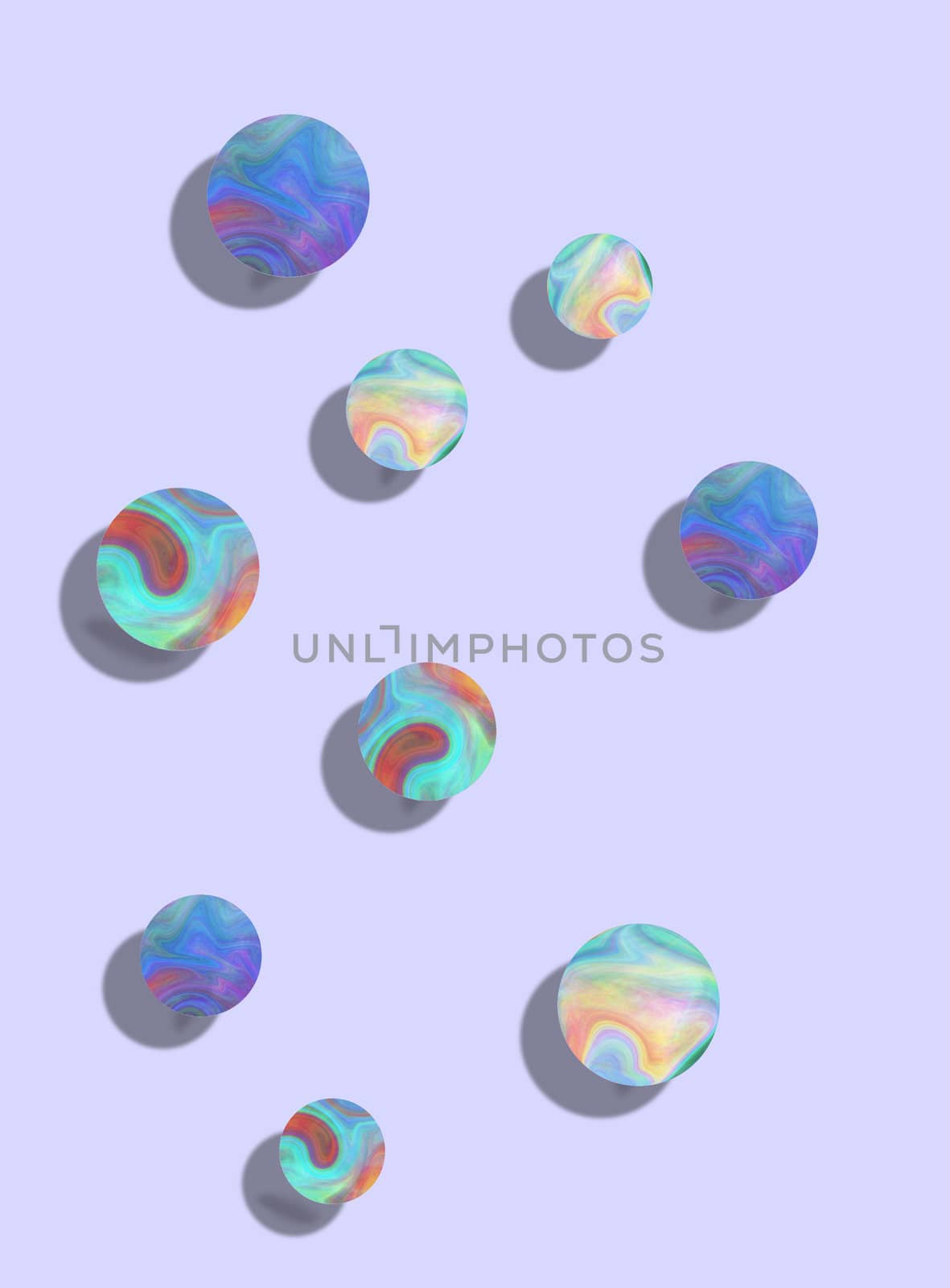 3D colorful bouncy balls on a powder blue background designed with a playful element in mind.