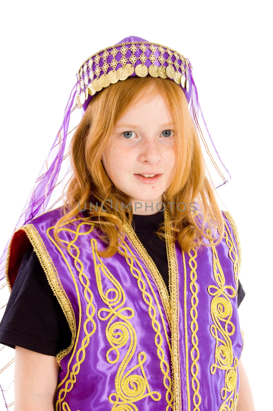 portrait of a young girl dressed up in an arabian suit by ladyminnie