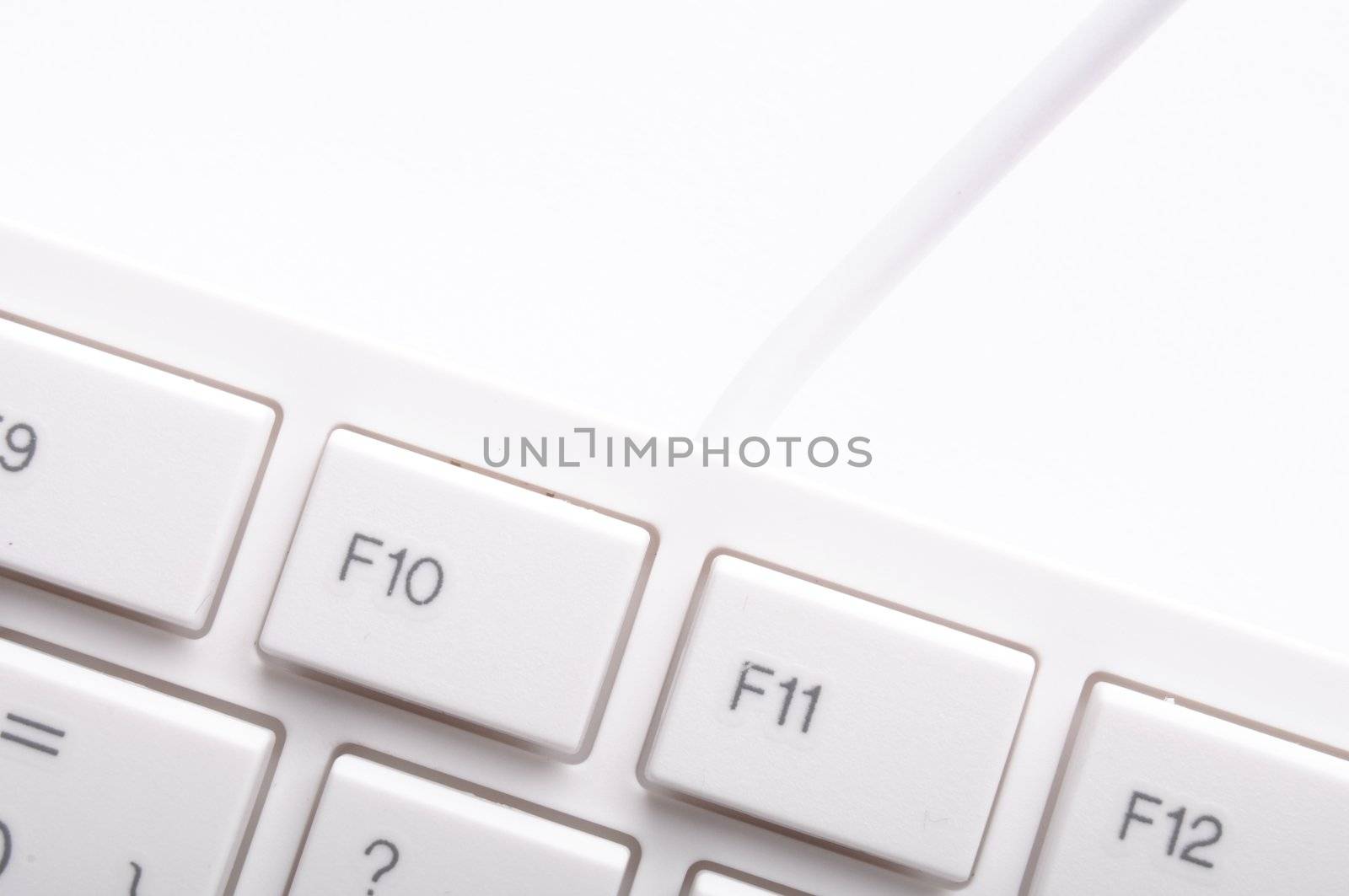 modern computer keyboard on white showing pc or technology concept