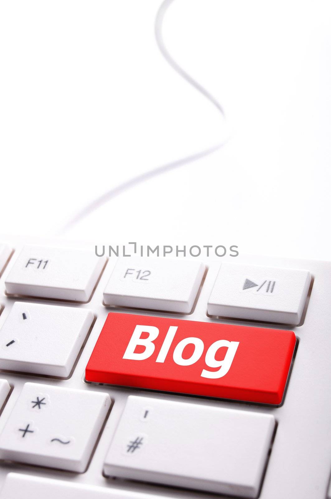 blog key on keyboard showing internet communication concept