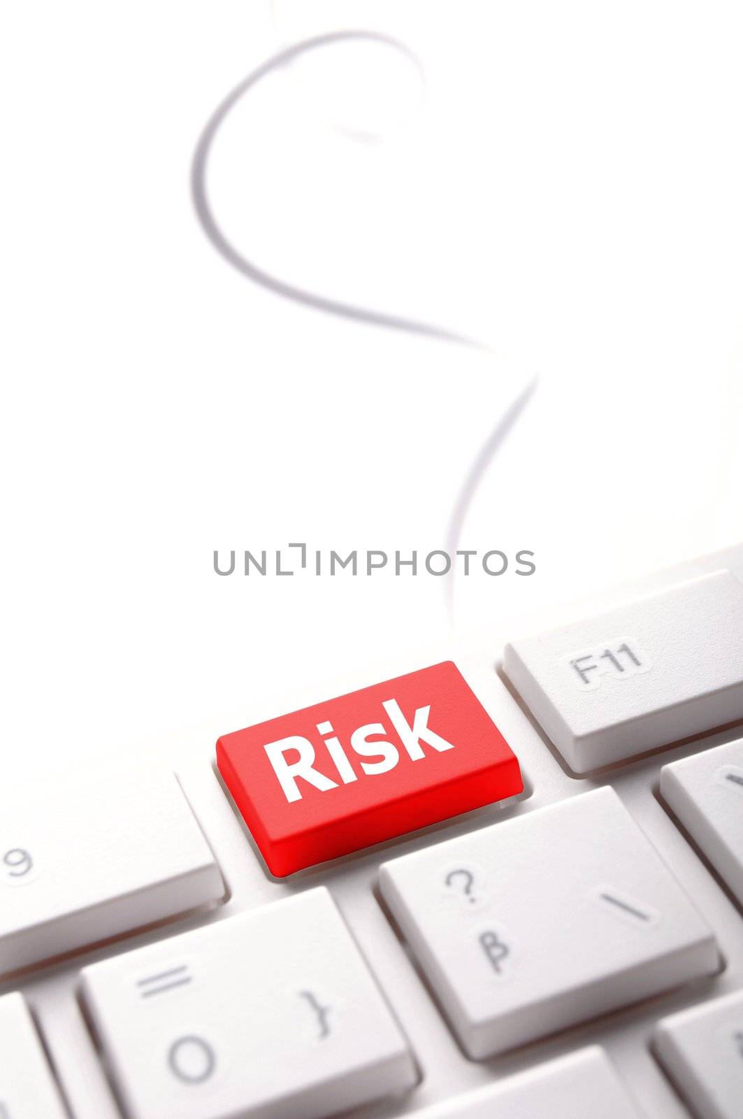 risk management concept with word on key showing risky investment