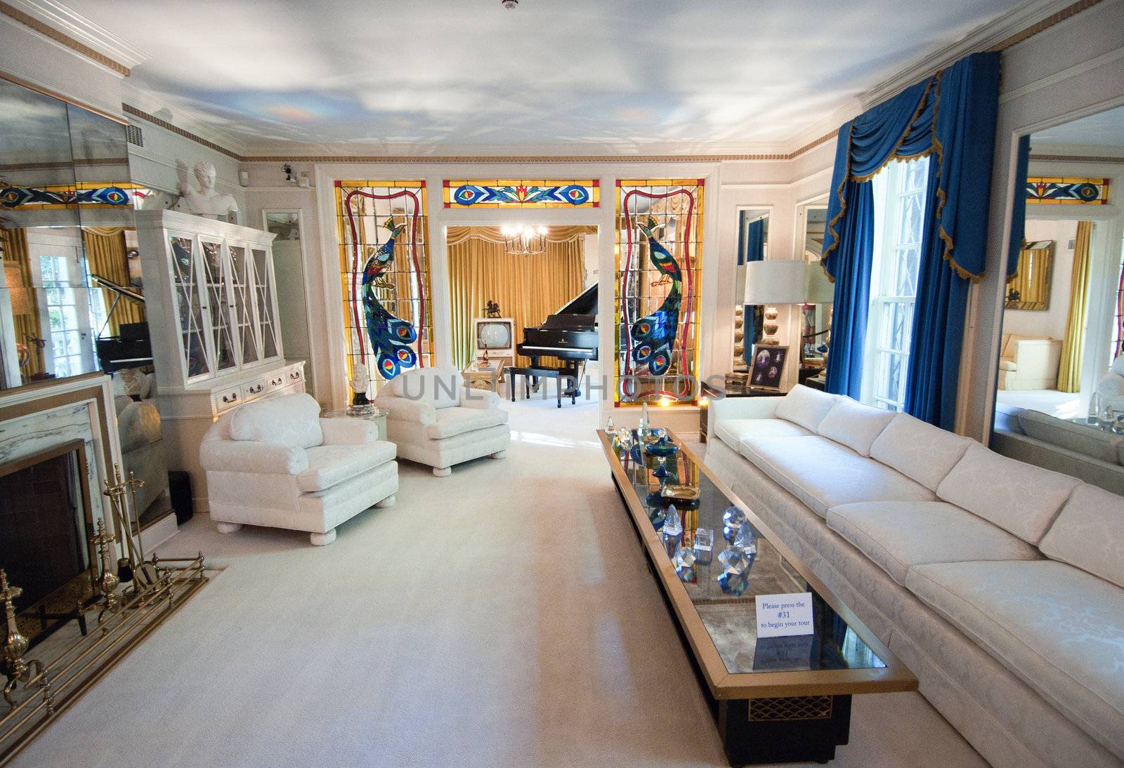 Inside Elvis Presley's Graceland, September 30th 2010. It has become the second most-visited private home in America with over 600,000 visitors a year. Only the White House has more visitors per year.