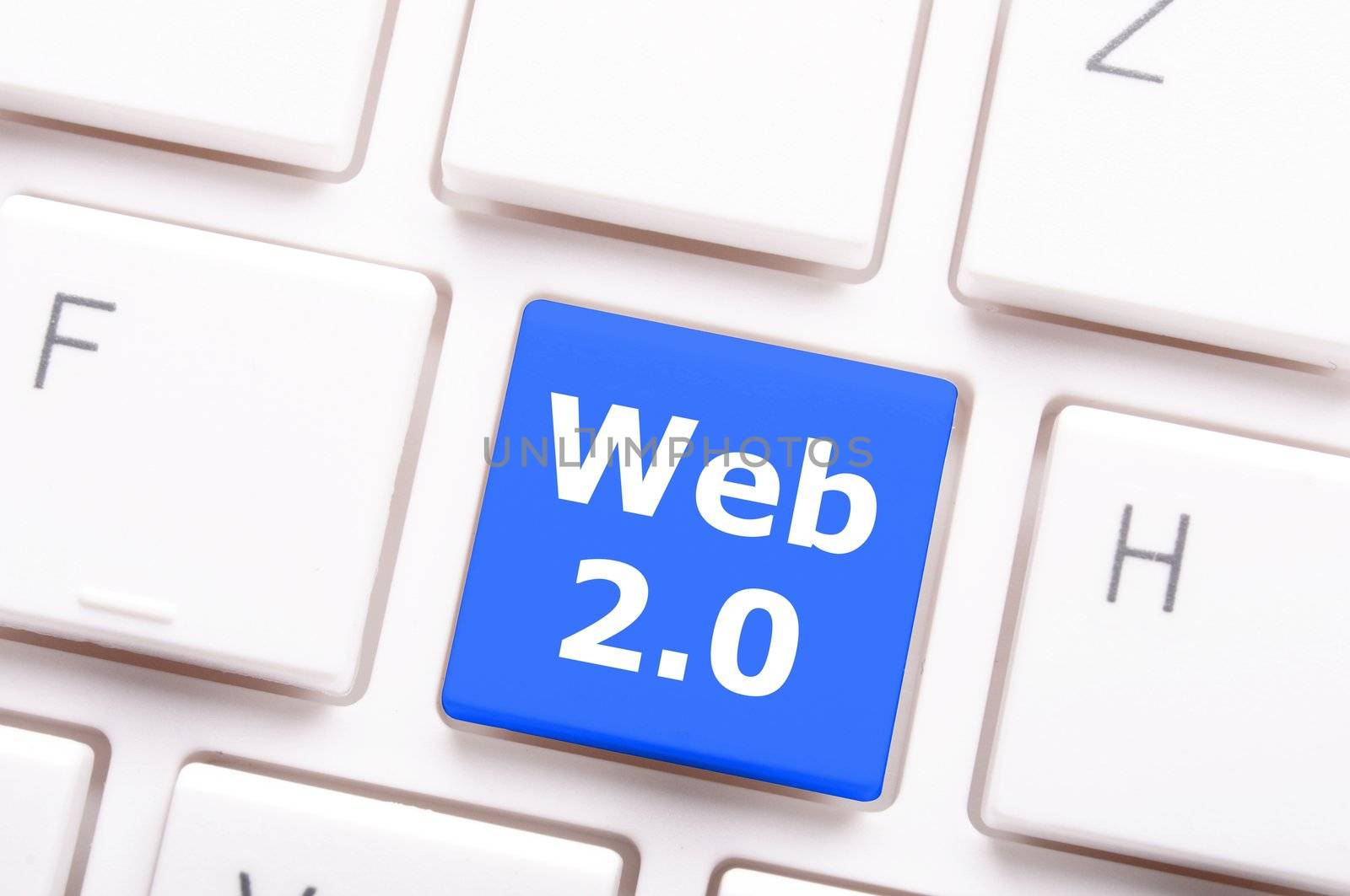 web 2 0 rss or blog concept with internet computer key on keyboard
