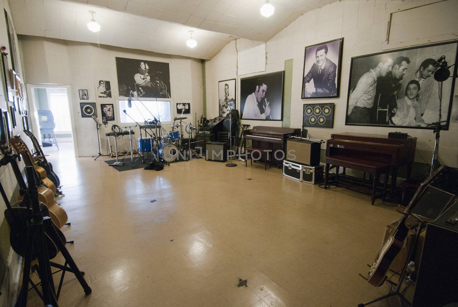 Sun Studio in Memphis, September 30th 2010. Famous artists like Johnny Cash, Elvis Presley, Carl Perkins, Roy Orbison, Charlie Feathers, Ray Harris, Warren Smith, Charlie Rich, and Jerry Lee Lewis all recorded their first songs here.