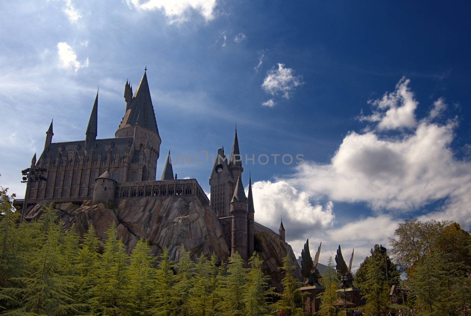 Hogwarts Castle at the Wizarding World of Harry Potter, Orlando, Florida, 15th October 2010.  It took 5 years and $265 million to build.