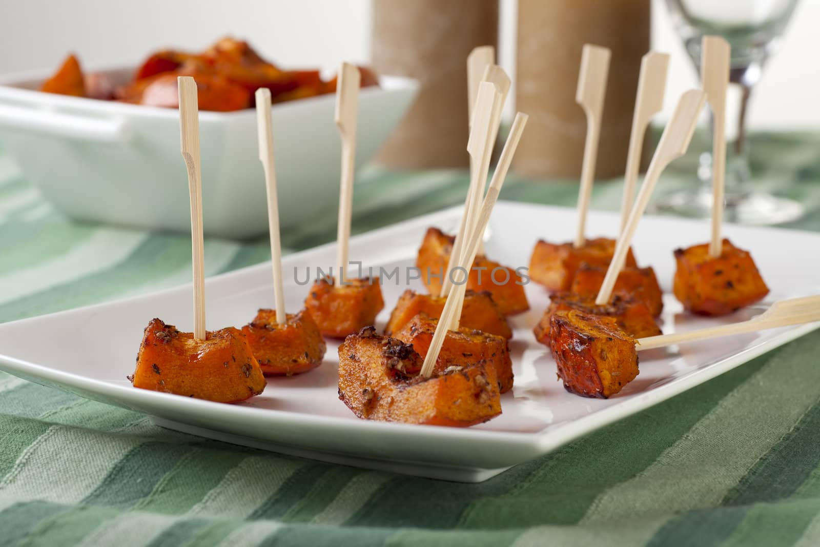 Roasted Pumpkin Appetizer on Table by charlotteLake