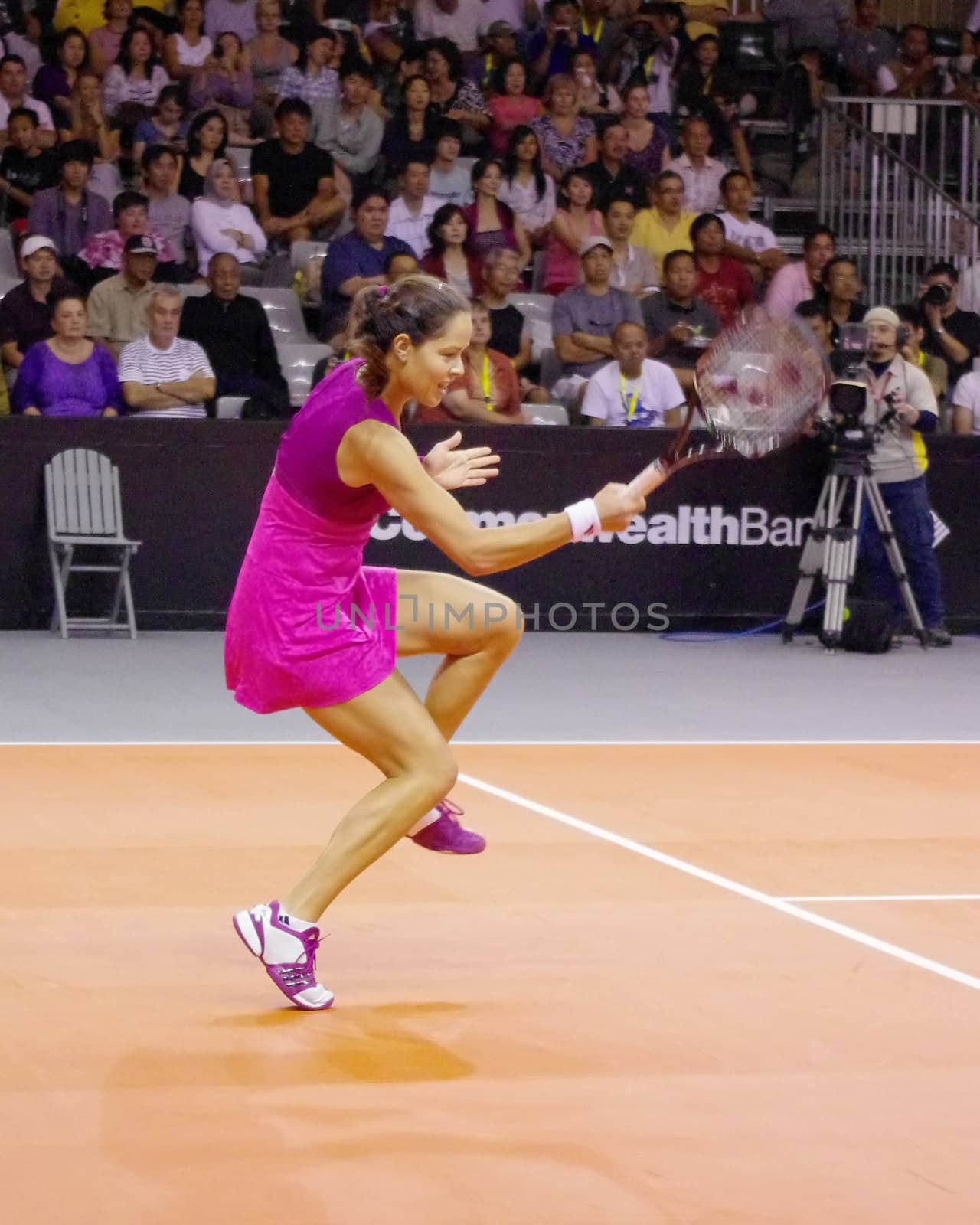 Ana Ivanovic in Tennis action at the last WTA tournament of 2010, Tournament of Champions, Nusa Dua, Bali, Indonesia. Ivanovic is the tournament winner. November 4, 2010.