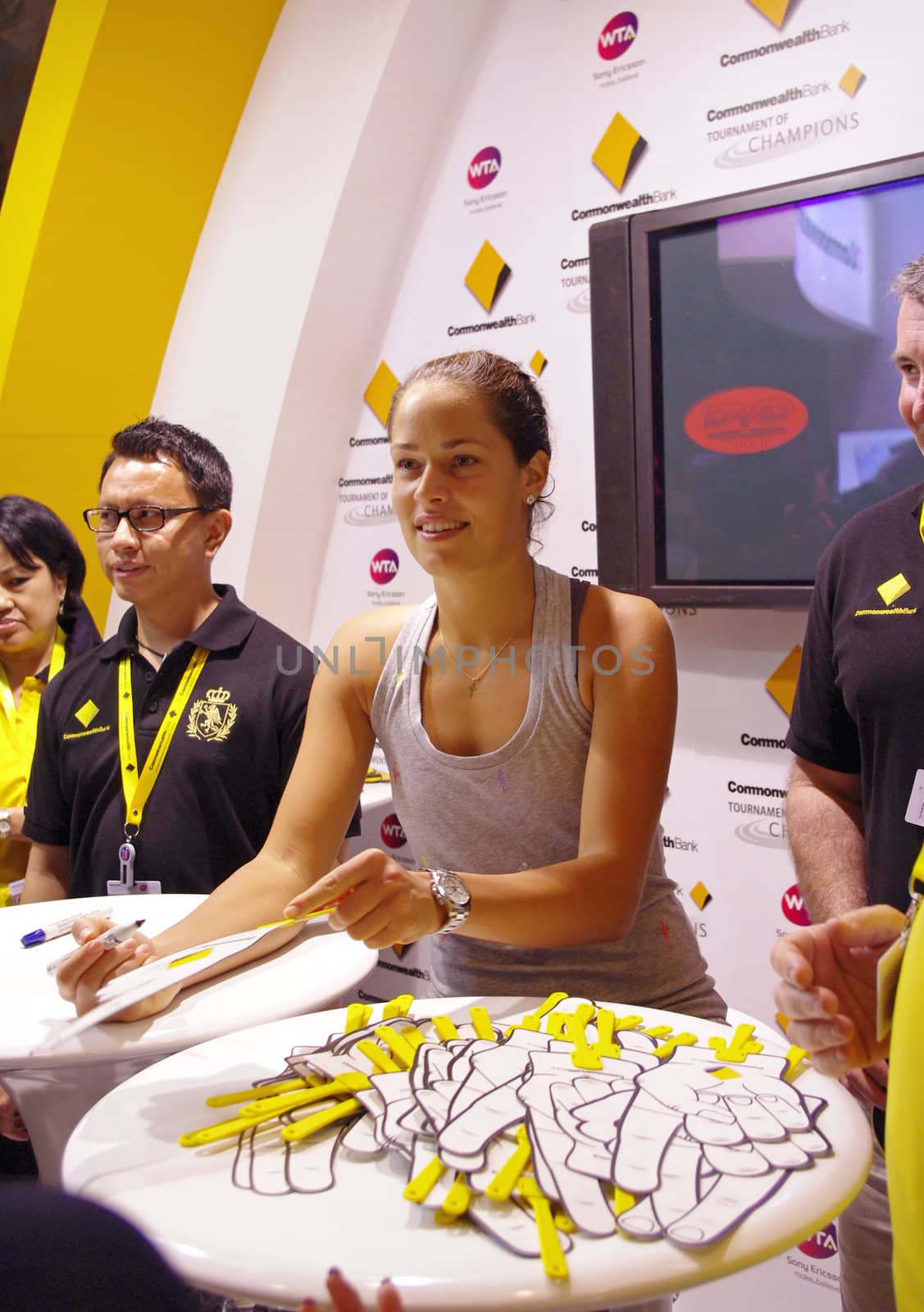 Ana Ivanovic autograph signing at the last WTA tennis tournament of 2010, Tournament of Champions, Nusa Dua, Bali, Indonesia. Ivanovic is the tournament winner. November 4, 2010.