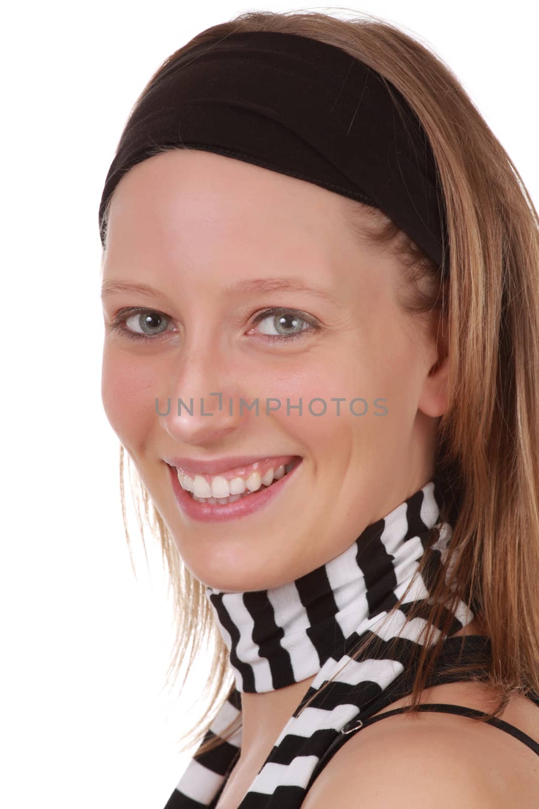 portrait of happy caucasian woman with nice smile