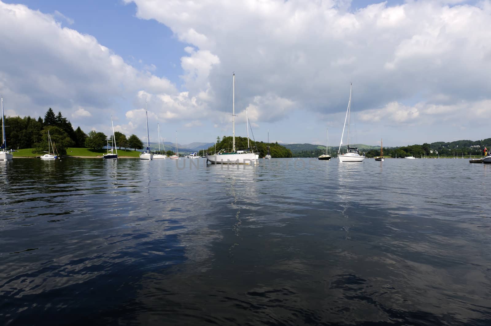 Lake Windermere in Lake District National Park Cumbria England