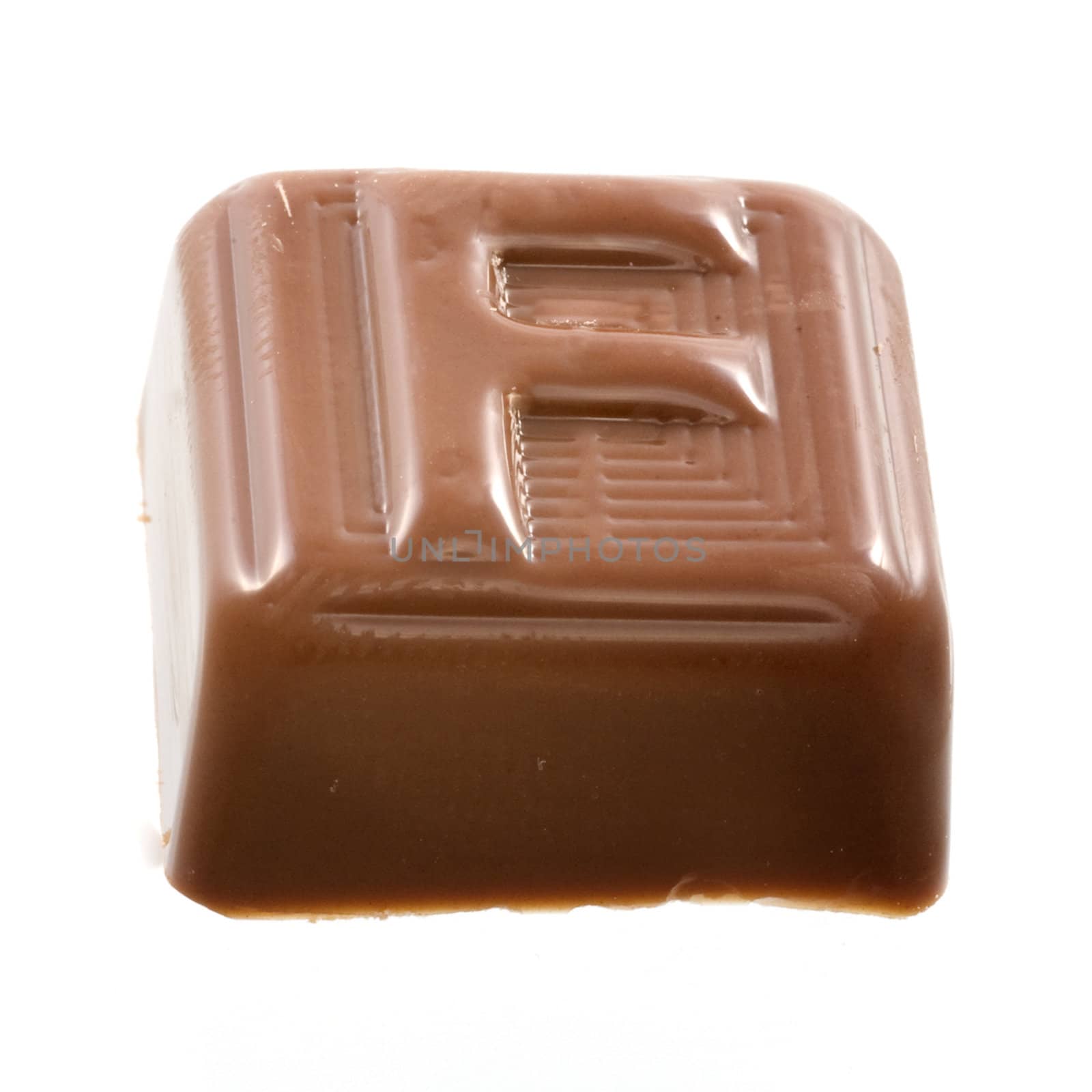 The chocolate letter "F"