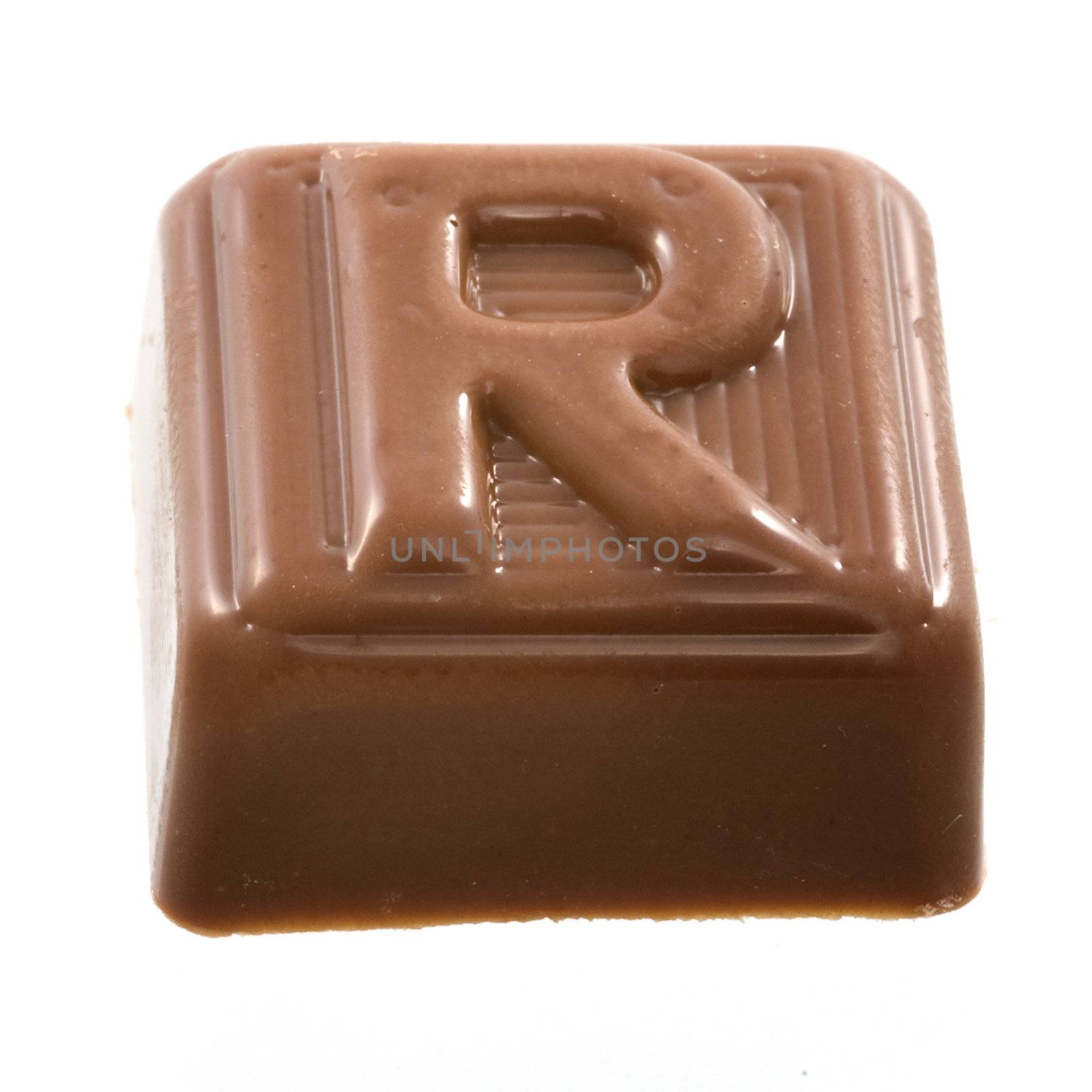 The chocolate letter "R"