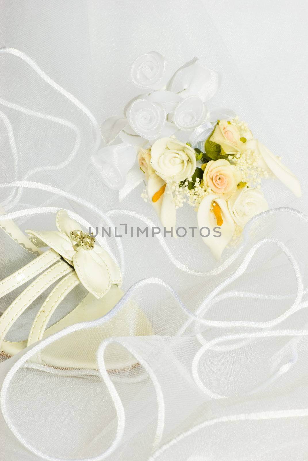 wedding sandals and flowers over veil by Dessie_bg