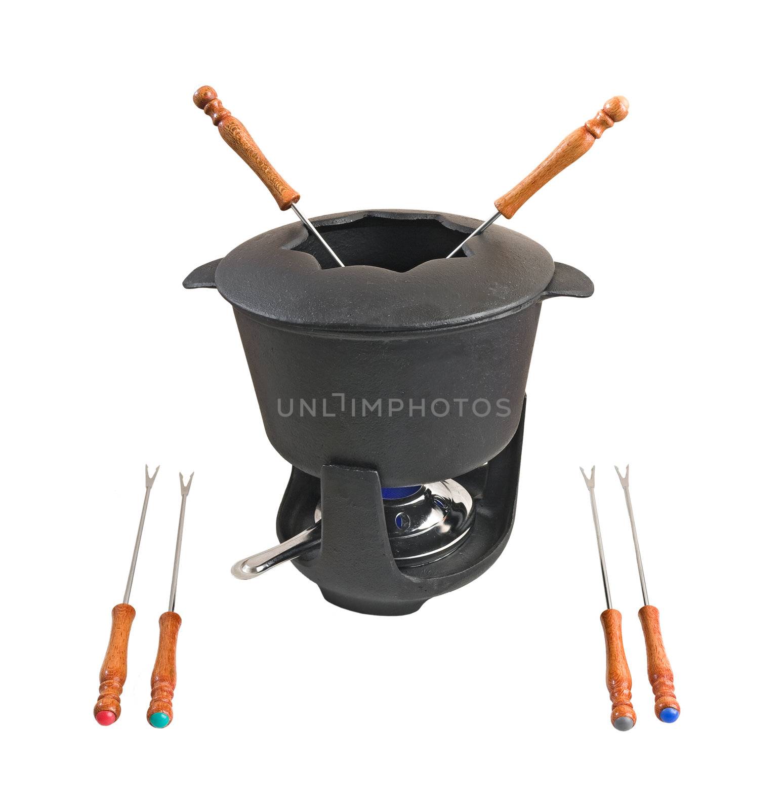 Characteristic set used for fondue or bourguignonne
