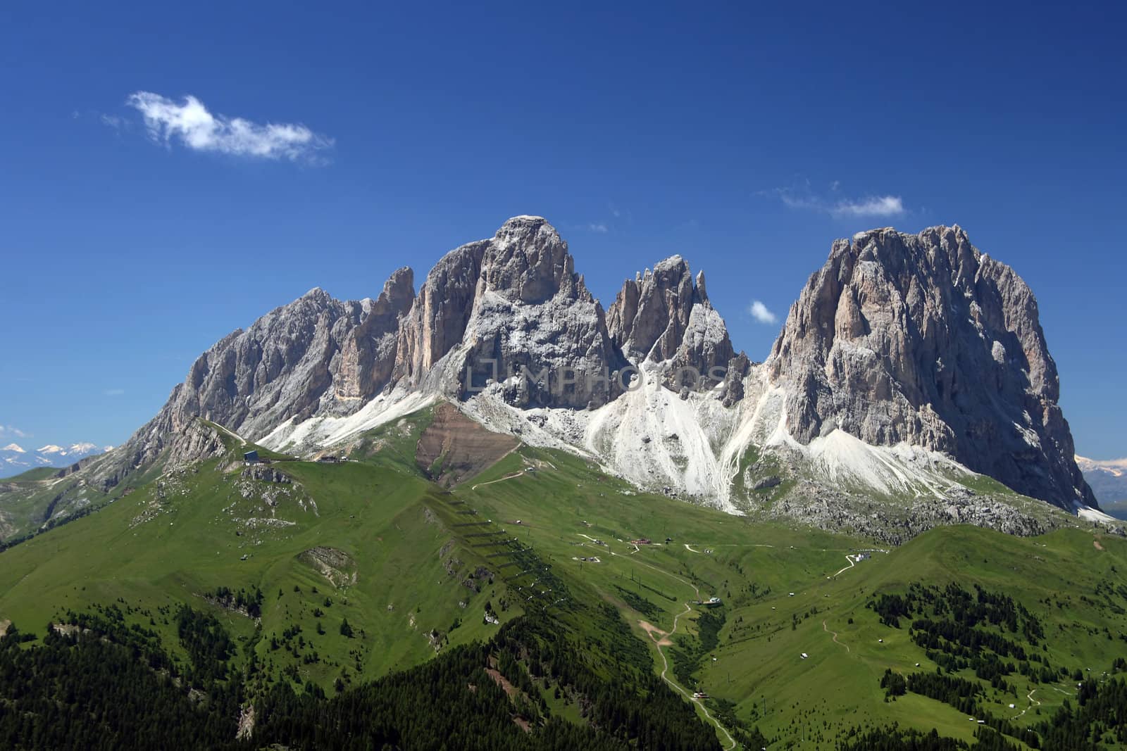 Summer view of  italian dolomites in val di fassa
