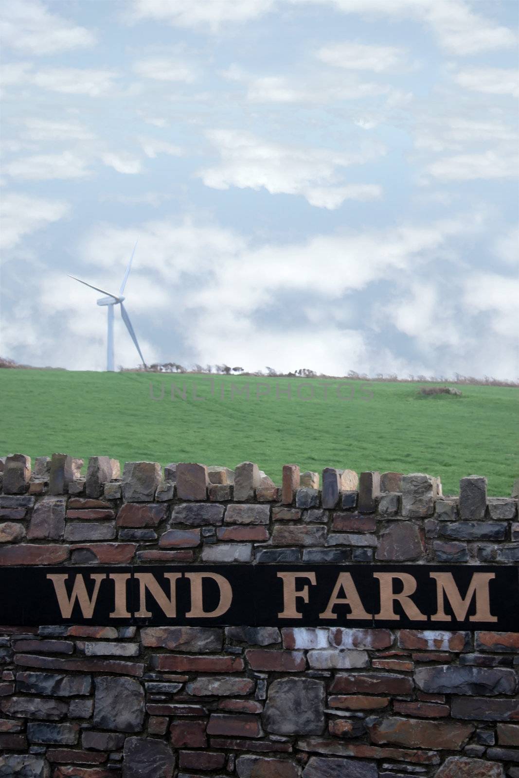 wind turbine on a wind farm in county kerry ireland