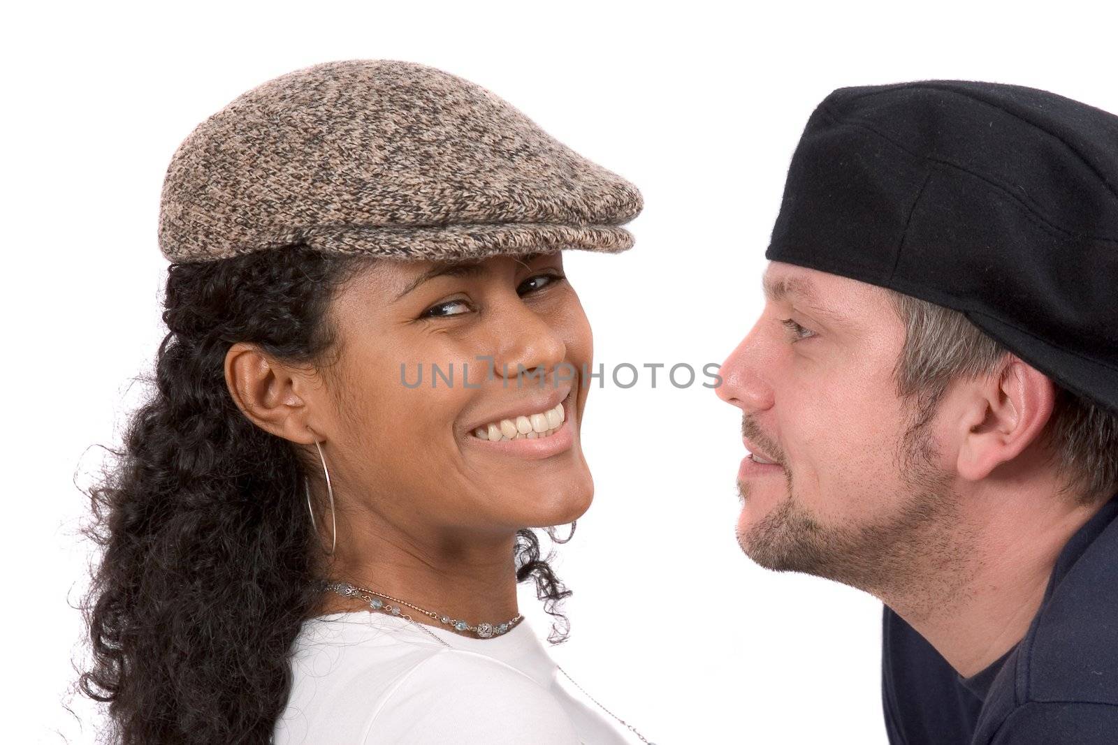 Diverse couple with hats by Fotosmurf