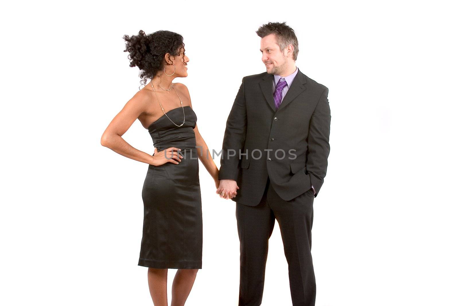 Young couple holding hands together