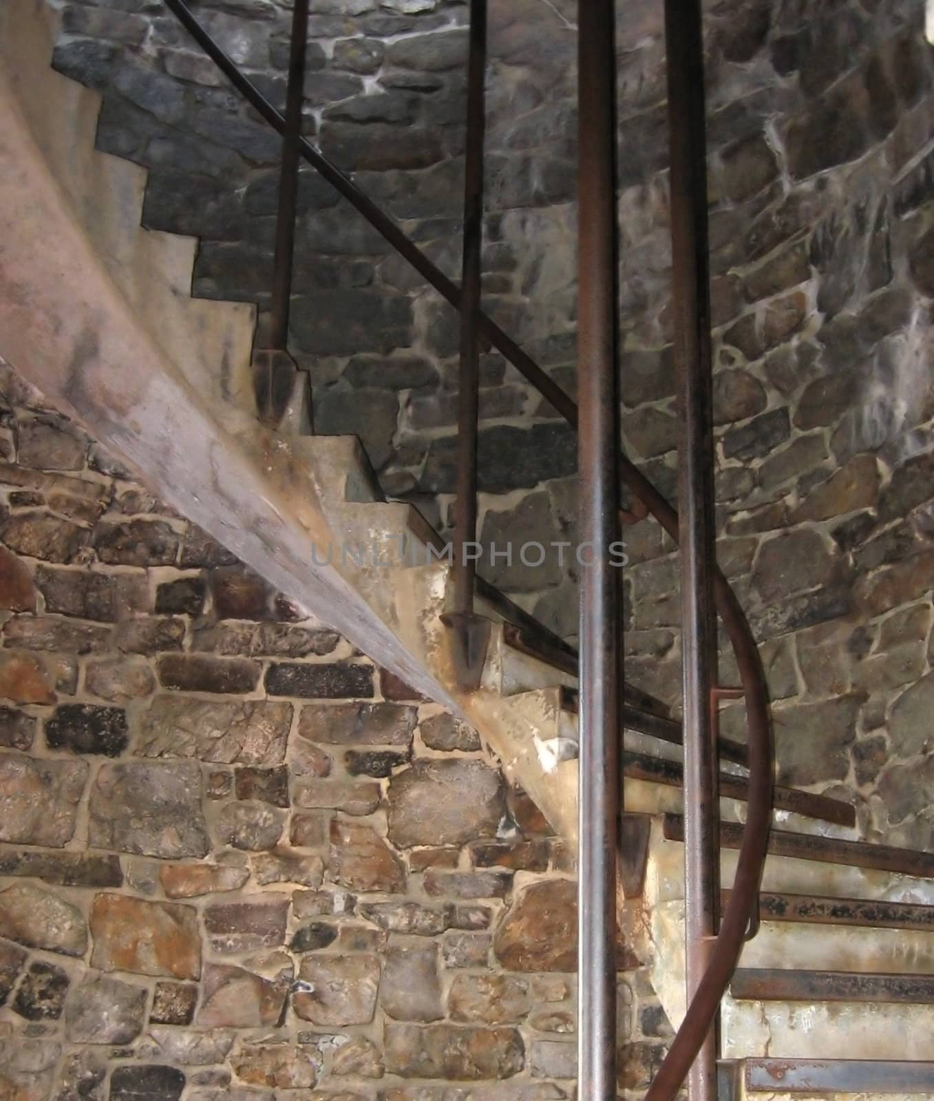 in an old building, a hand crafted stairs