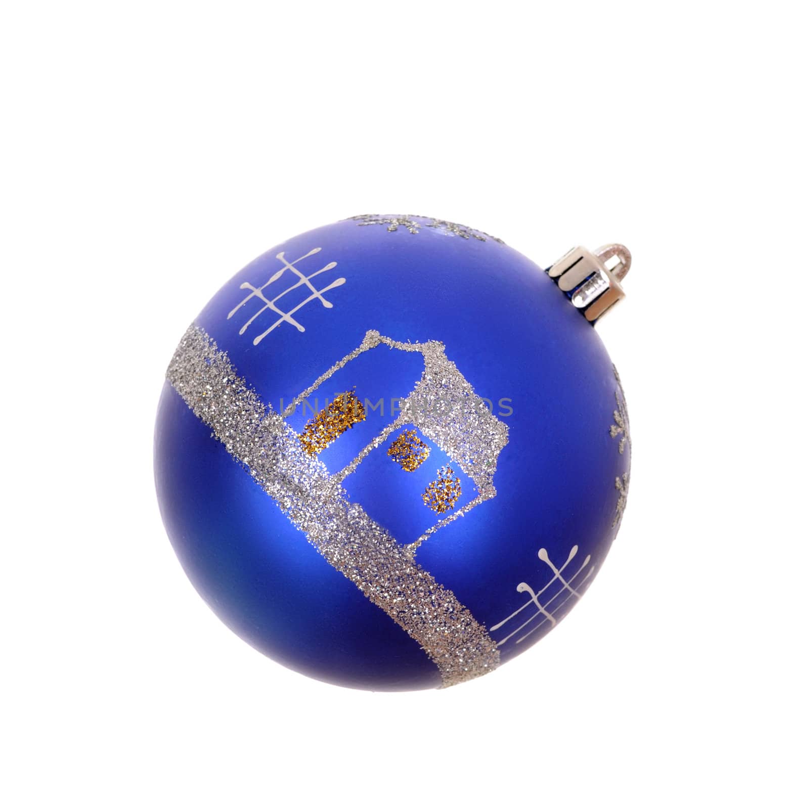 blue christmas decoration isolated on white background