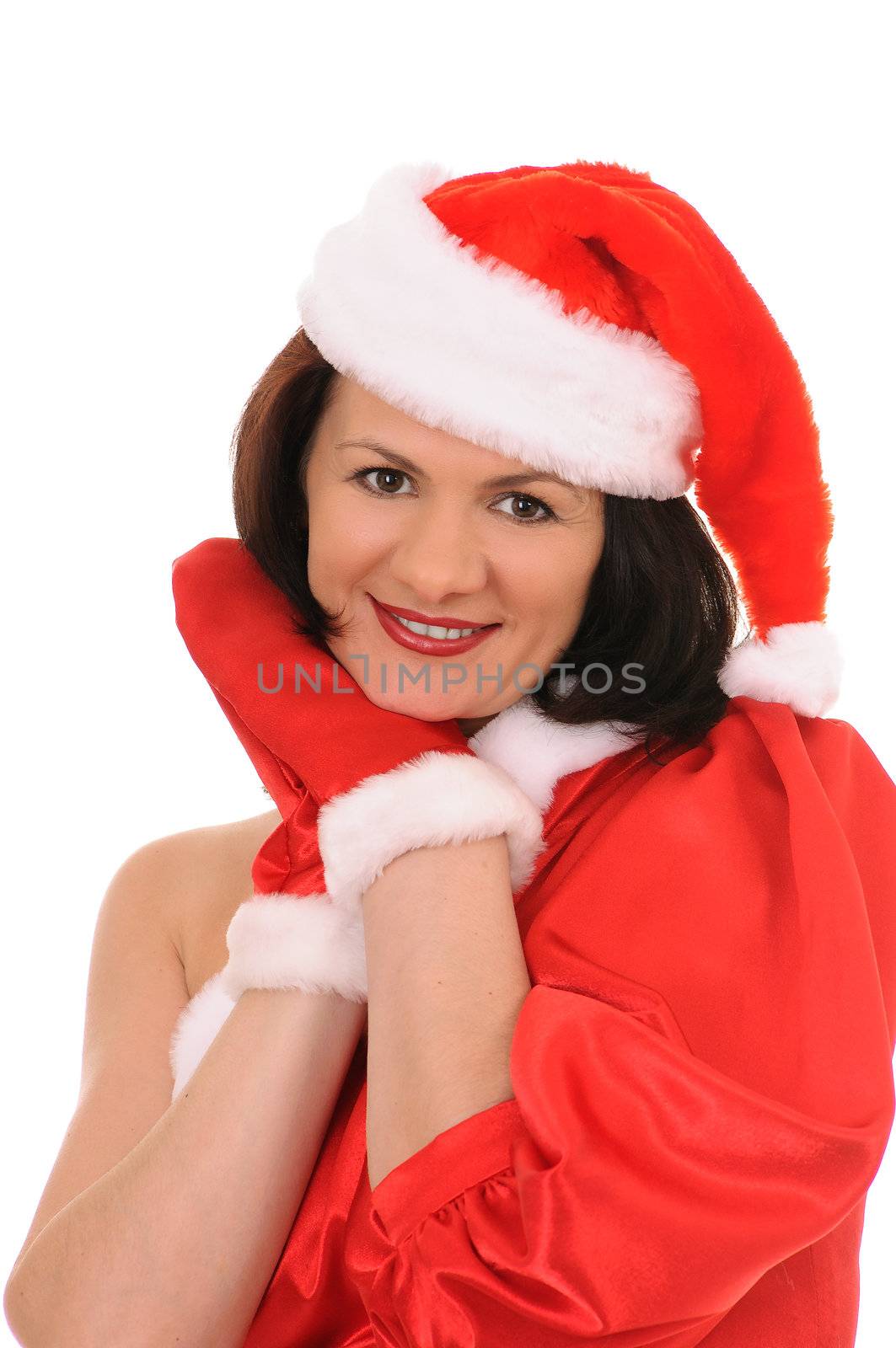 woman in hat santa by uriy2007