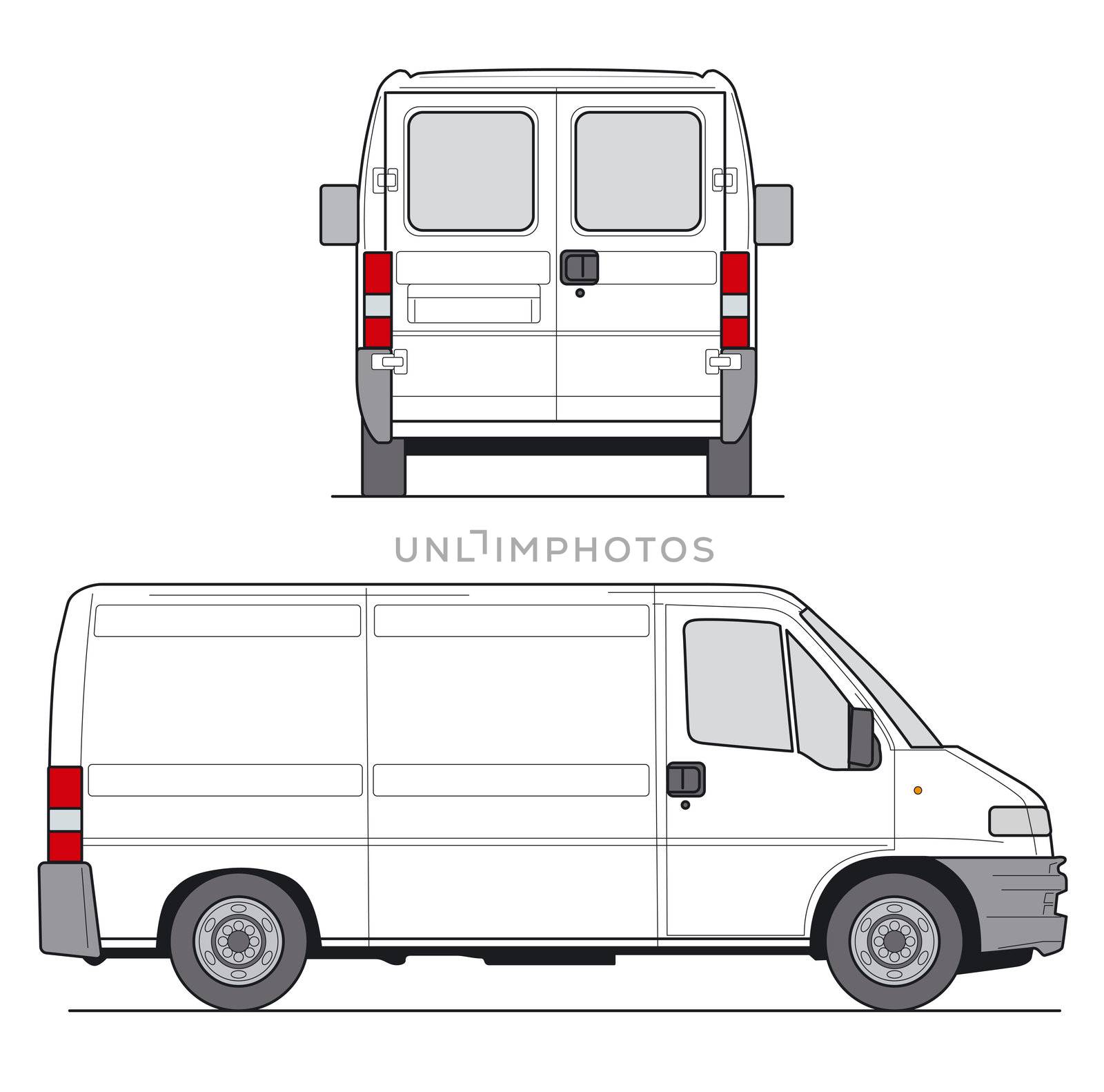 Delivery Van - Template for presentation - vector