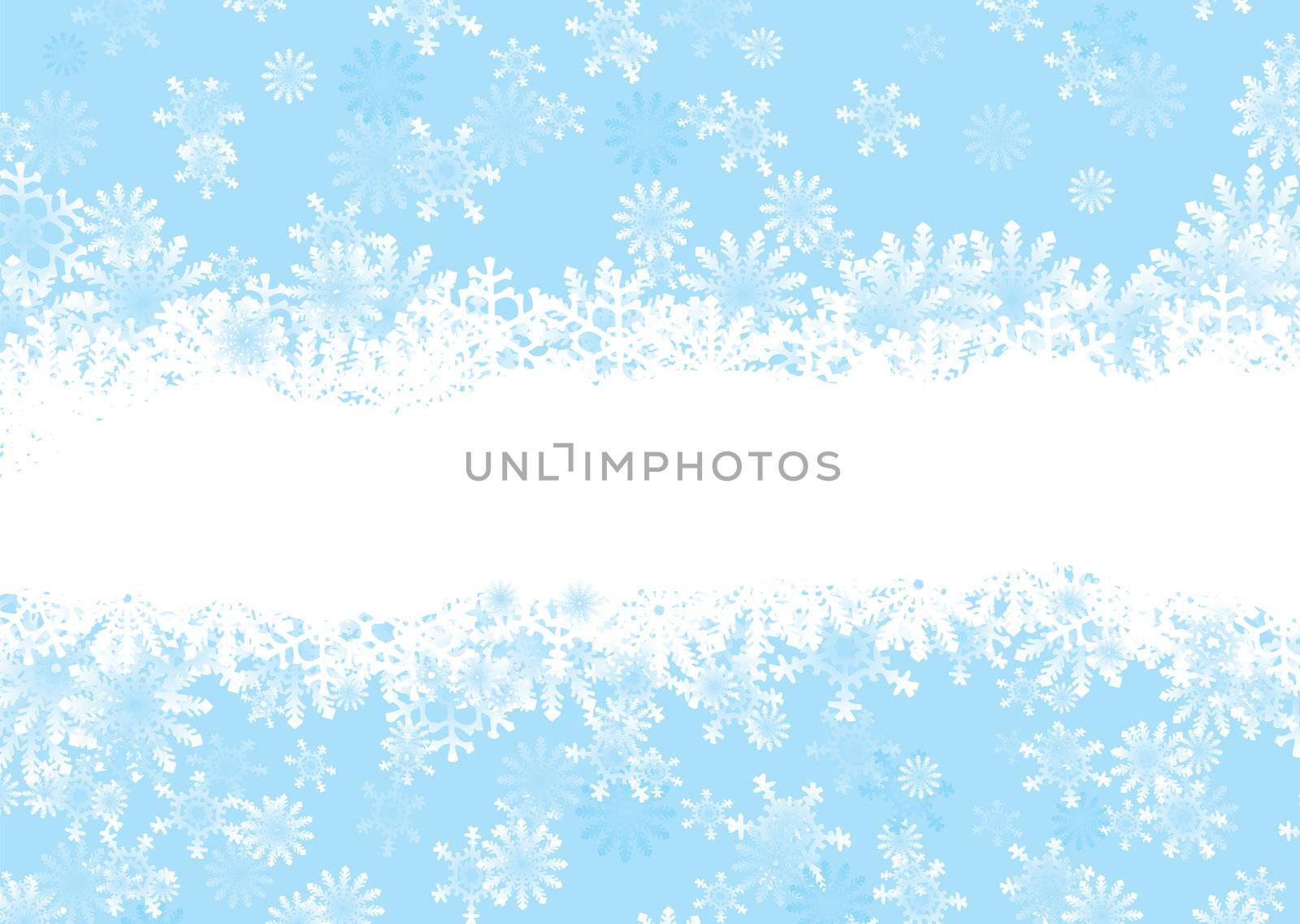 Snowflake christmas background with white snow flake banner