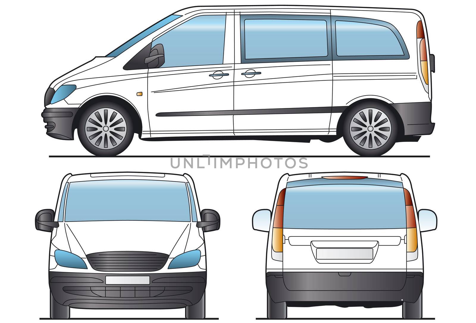 Taxi Minibus, Car Template by faberfoto
