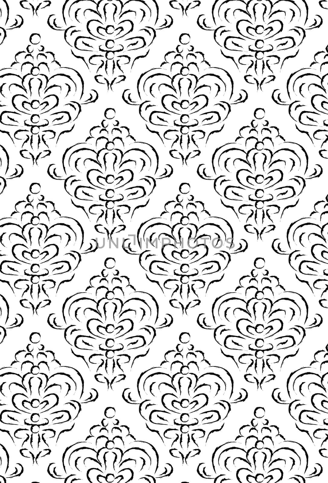 Damask Style Pattern Background - BW texture
