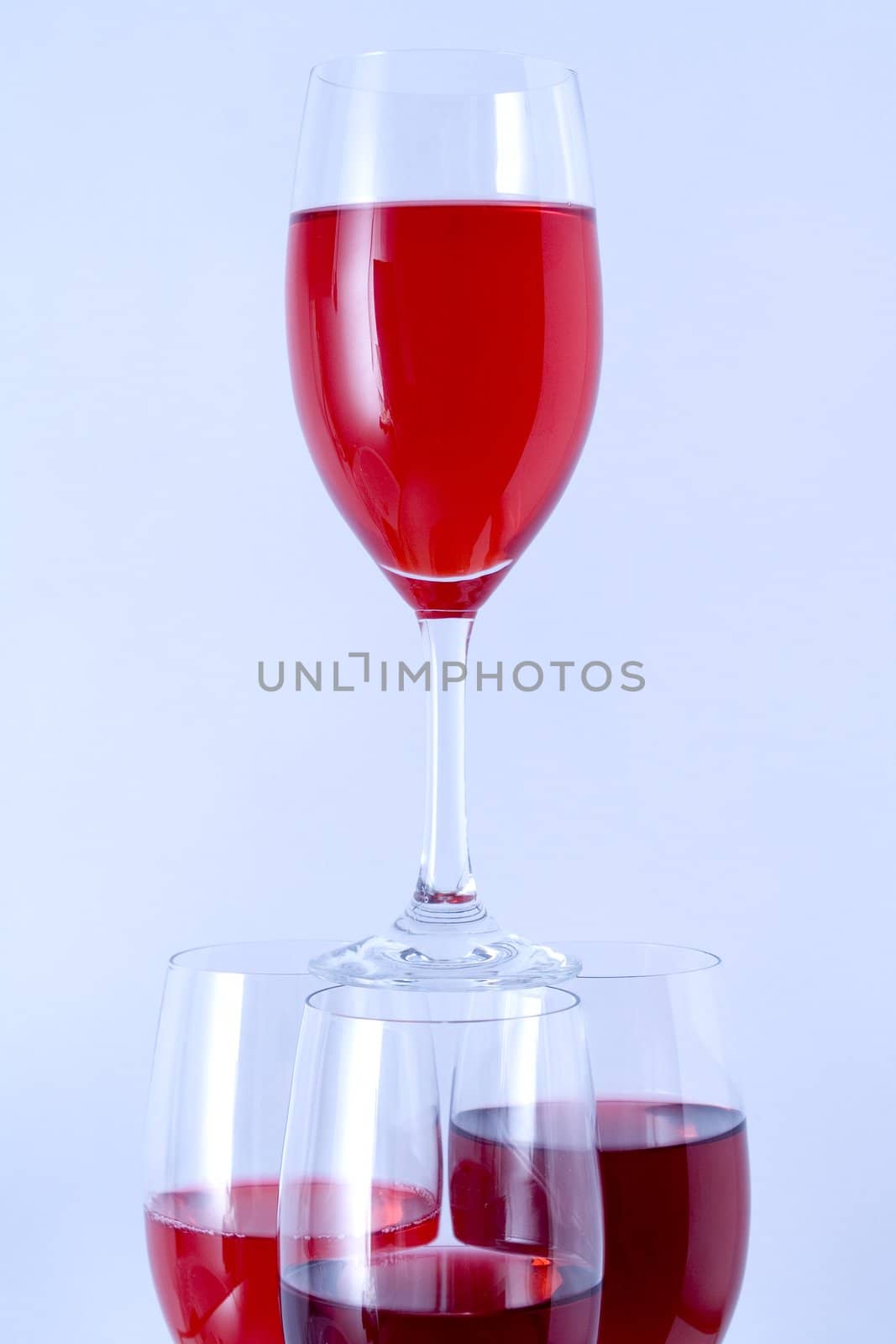 Colored glasses arranged on a glass substrate