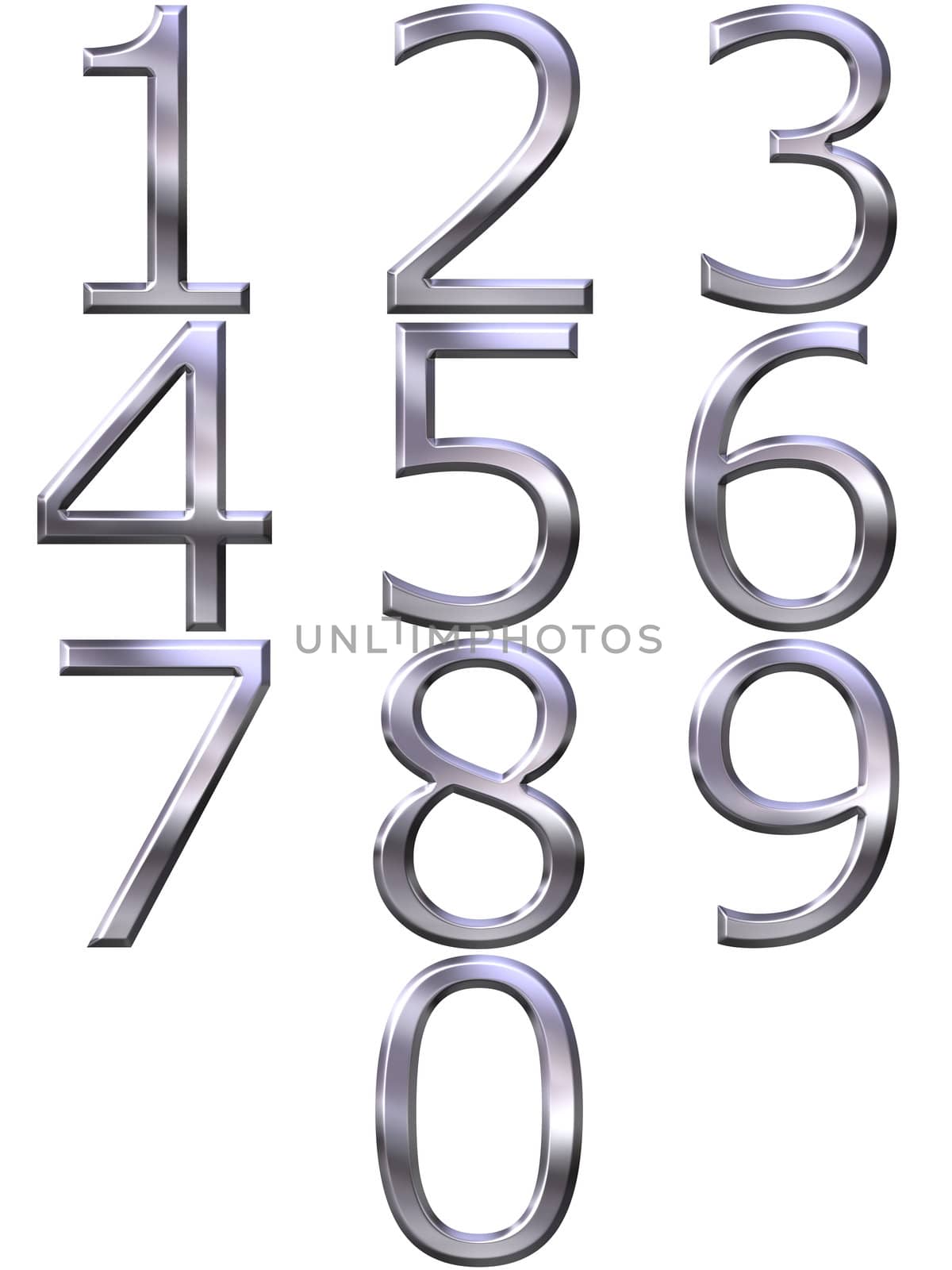 3D Silver Numbers by Georgios