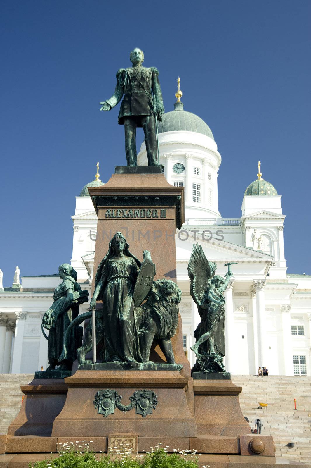 Monument to the Russian tsar Alexander Second in Helsinki, Finland