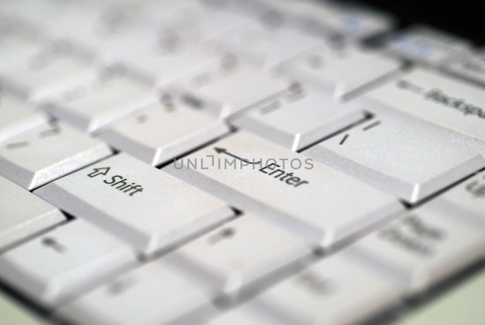 an isolated shot of white computer keyboard