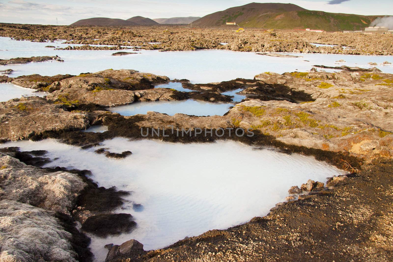 The Blue Lagoon, a geothermal bath in Iceland.
