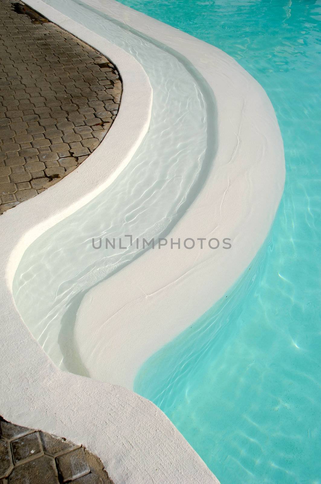 Curve of a swimming pool.