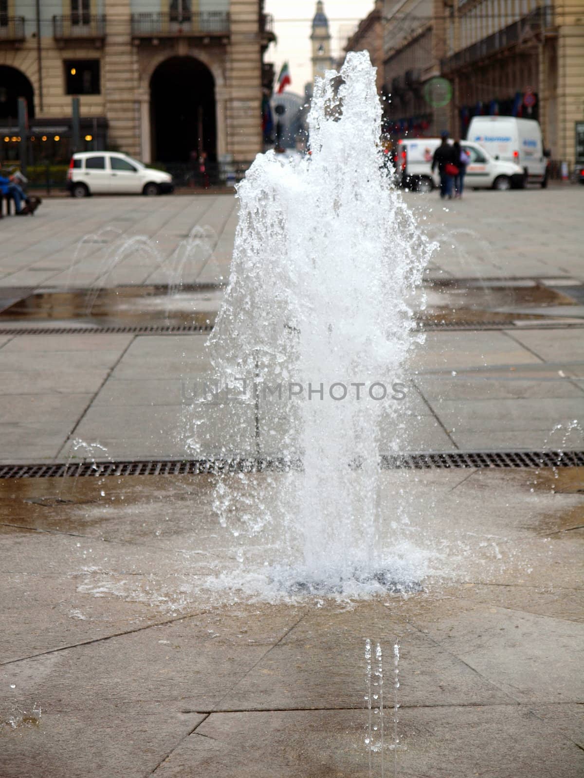 Piazza Castello, central baroque square in Turin, Italy