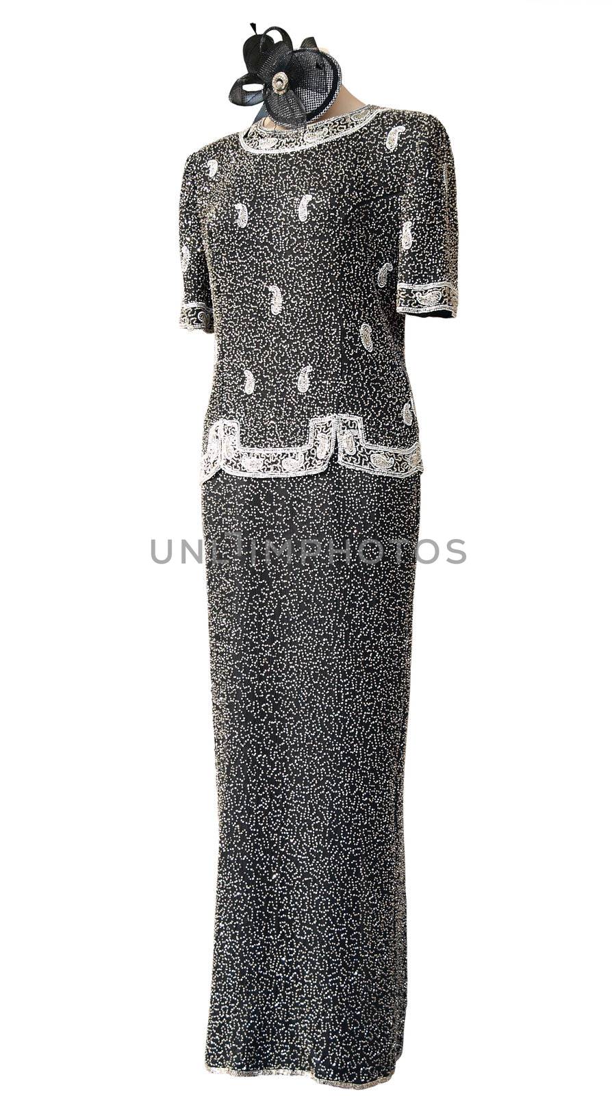 Long Gown on Shop Mannequin isolated with clipping path        