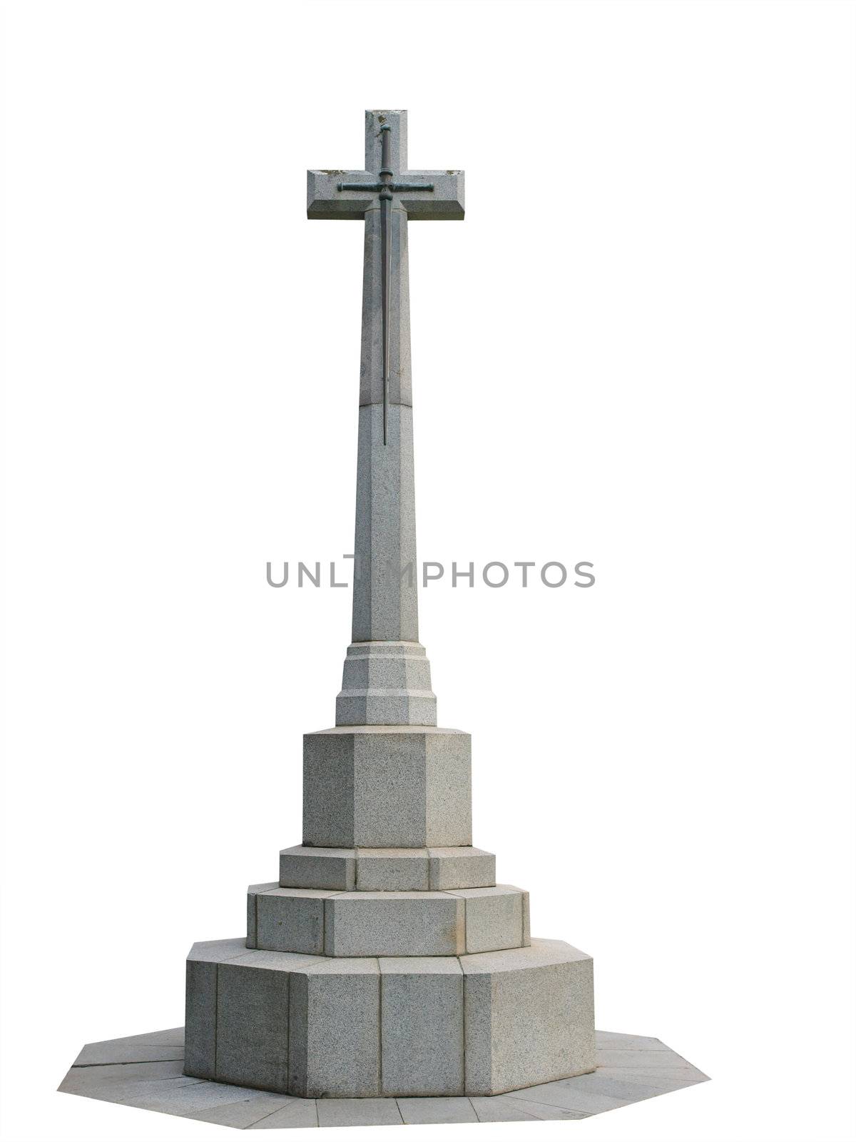 Marble Cross isolated with clipping path       