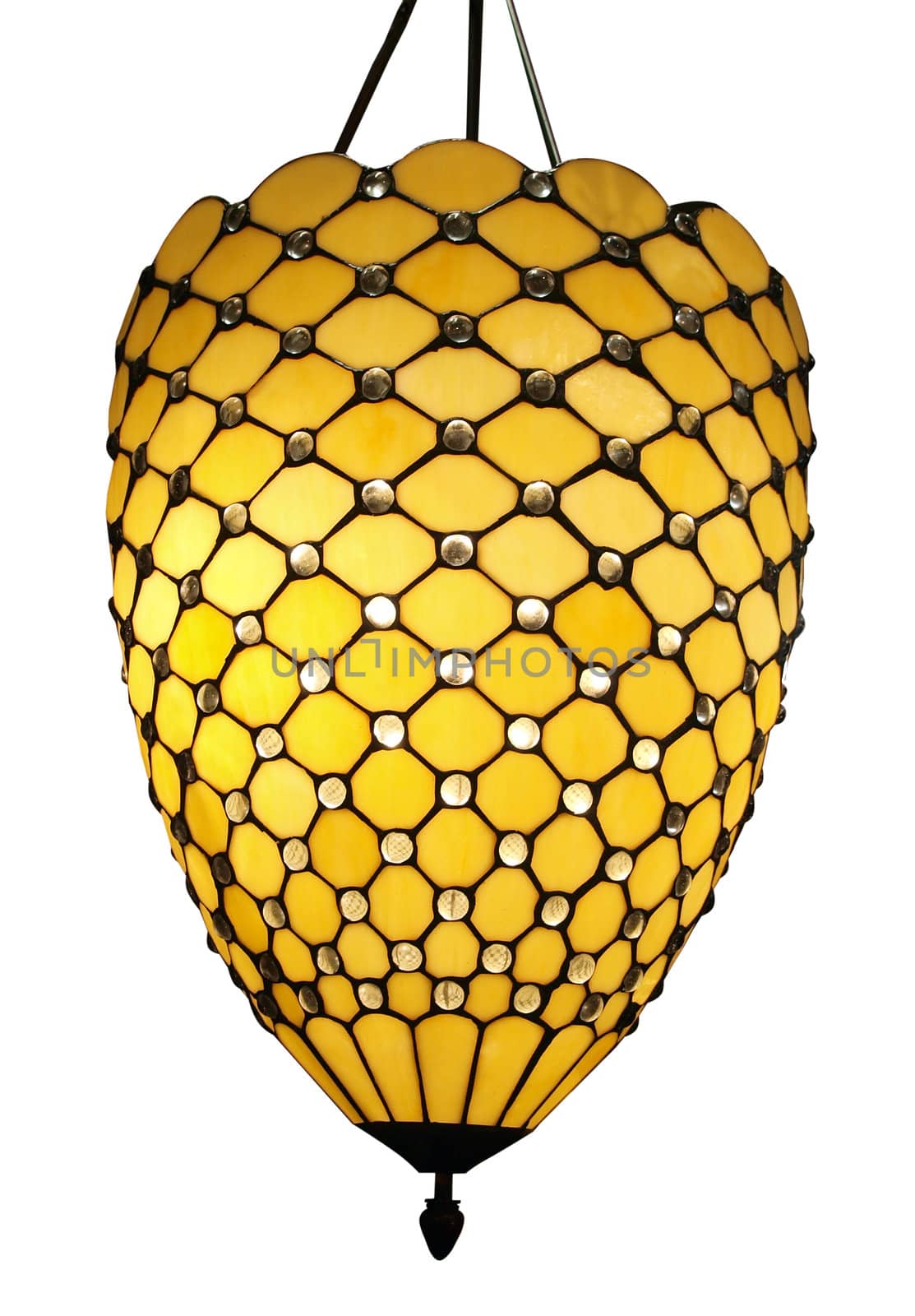 Hanging Art Deco Lamp isolated with clipping path     