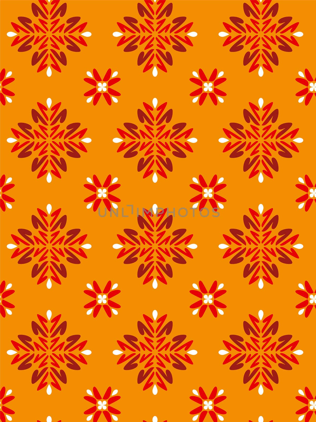 Floreal Foliage Pattern Background - Orange texture