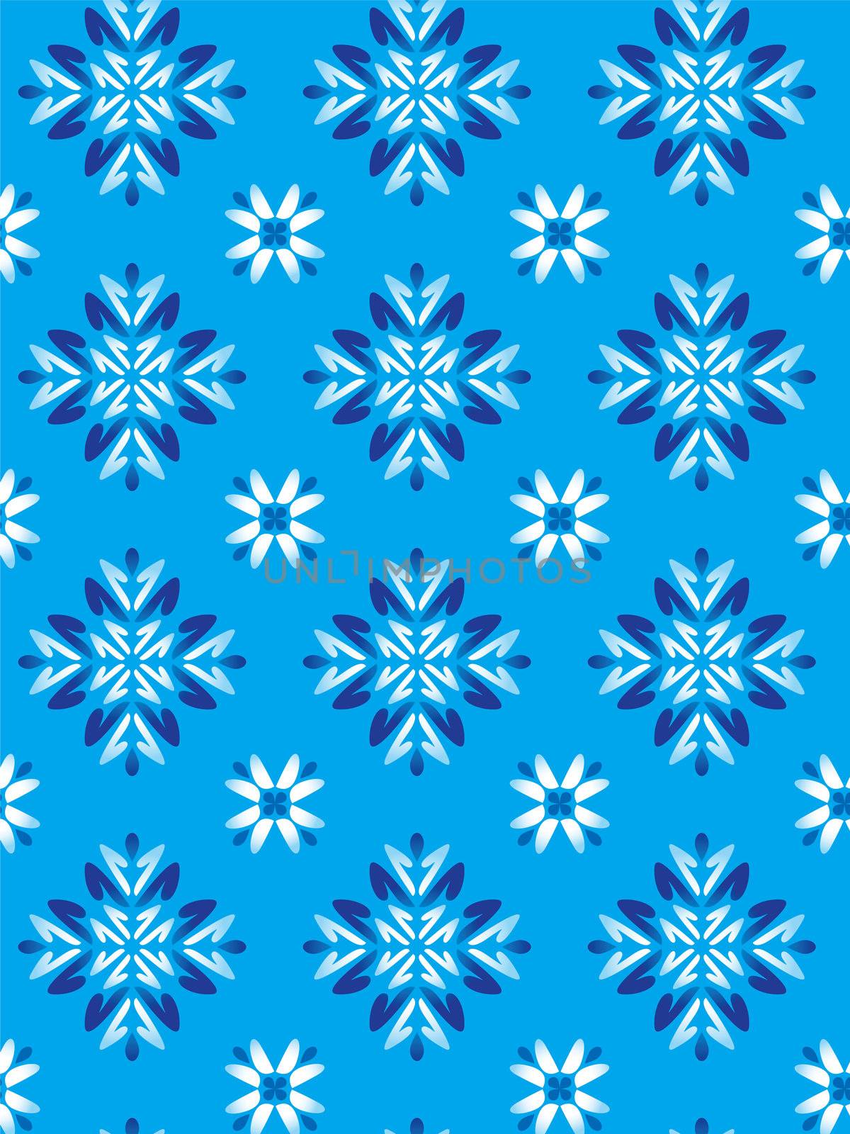 Floreal Foliage Pattern Background - Blue texture